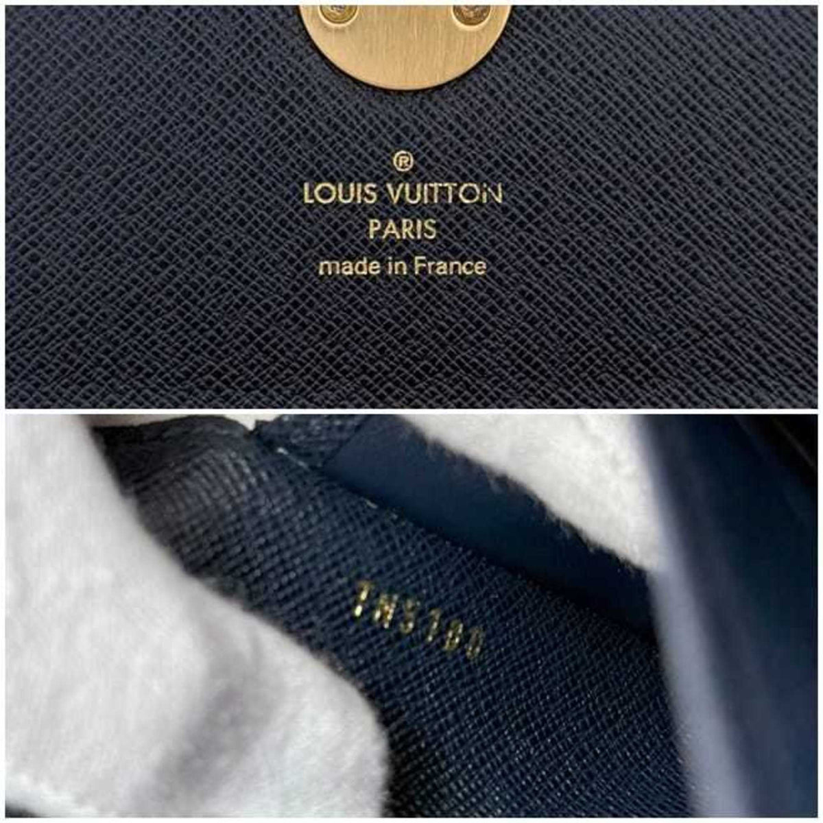 Louis Vuitton Gray Navy Canvas Leather Long Wallet (Bi-Fold) (Pre-Owned)