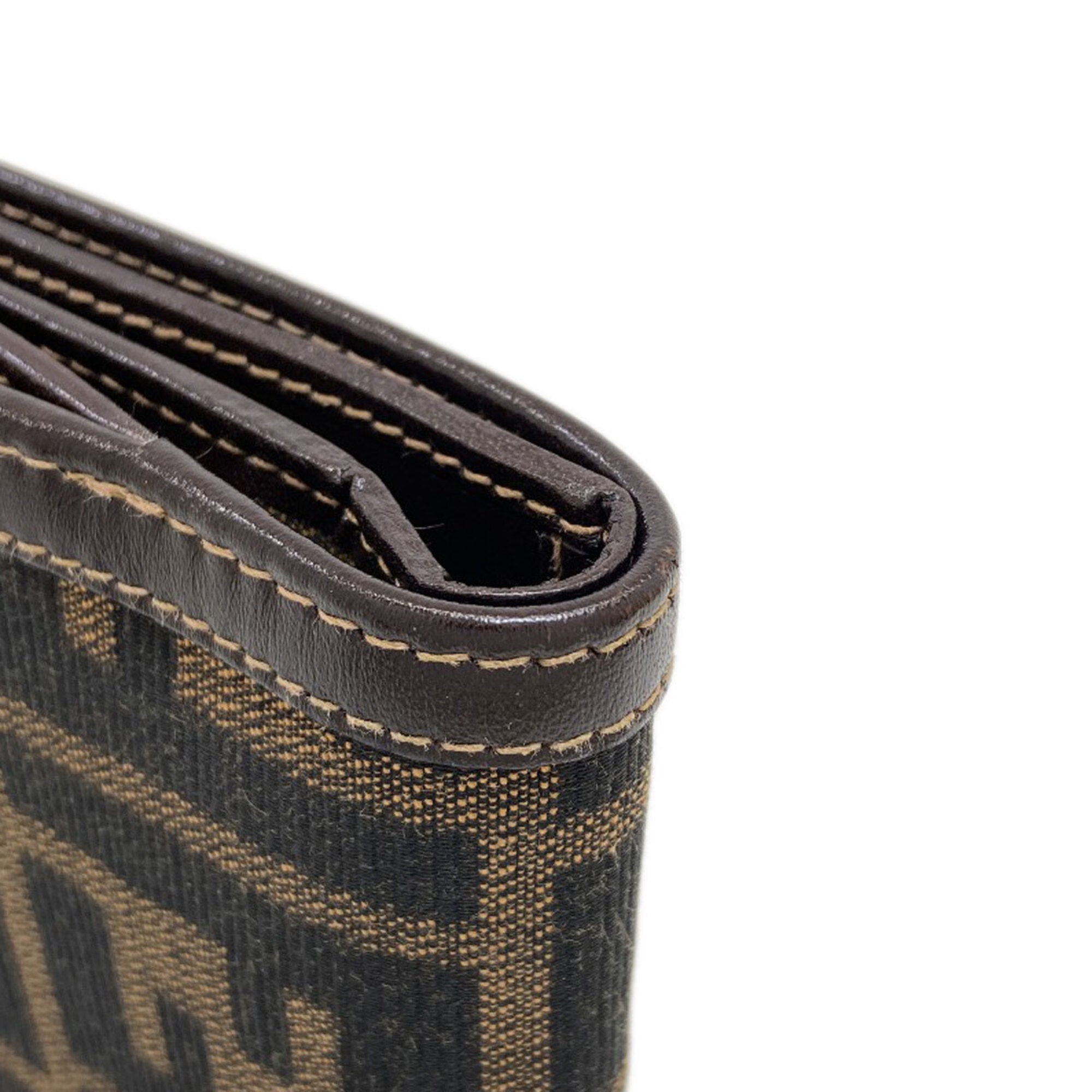 Fendi Brown Canvas Leather Wallet (Bi-Fold) (Pre-Owned)