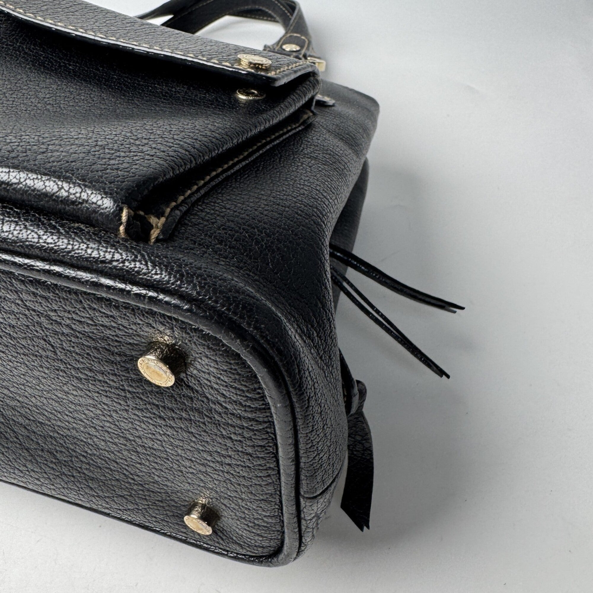 Bvlgari Black Leather Handbag (Pre-Owned)