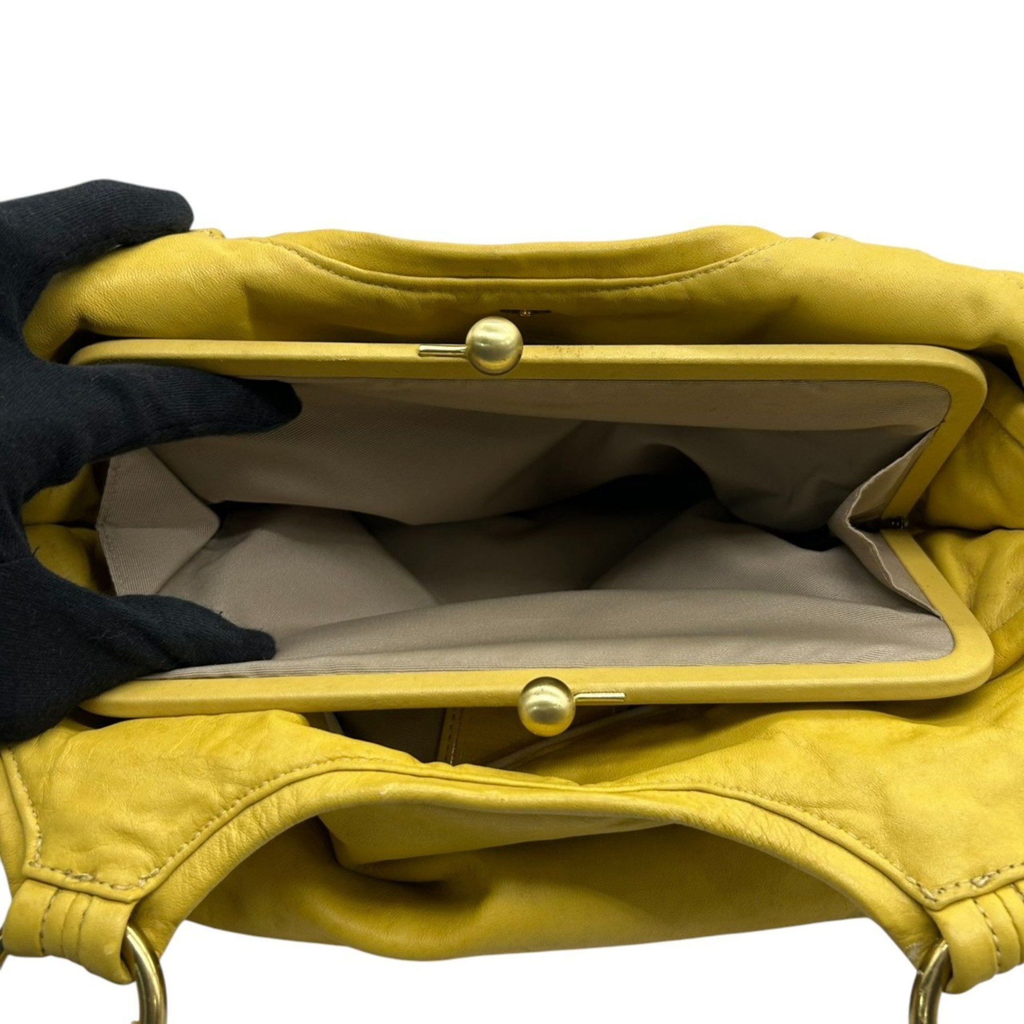 Coach Yellow Leather Handbag Shoulder Bag (Pre-Owned)