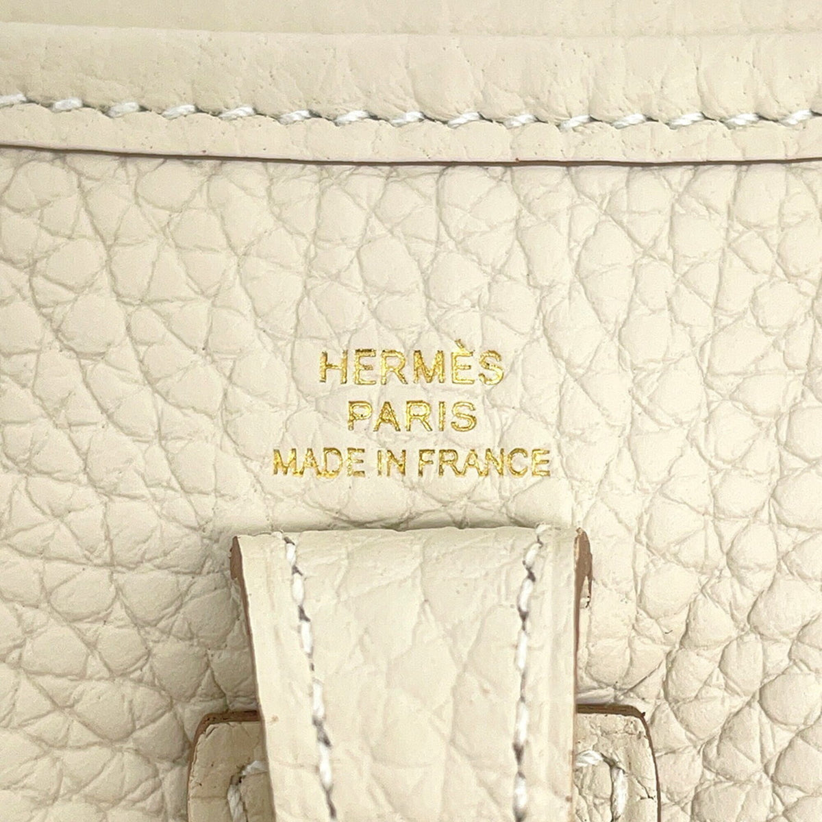 Hermes Ivory Taurillon Clemence Leather Shoulder Bag