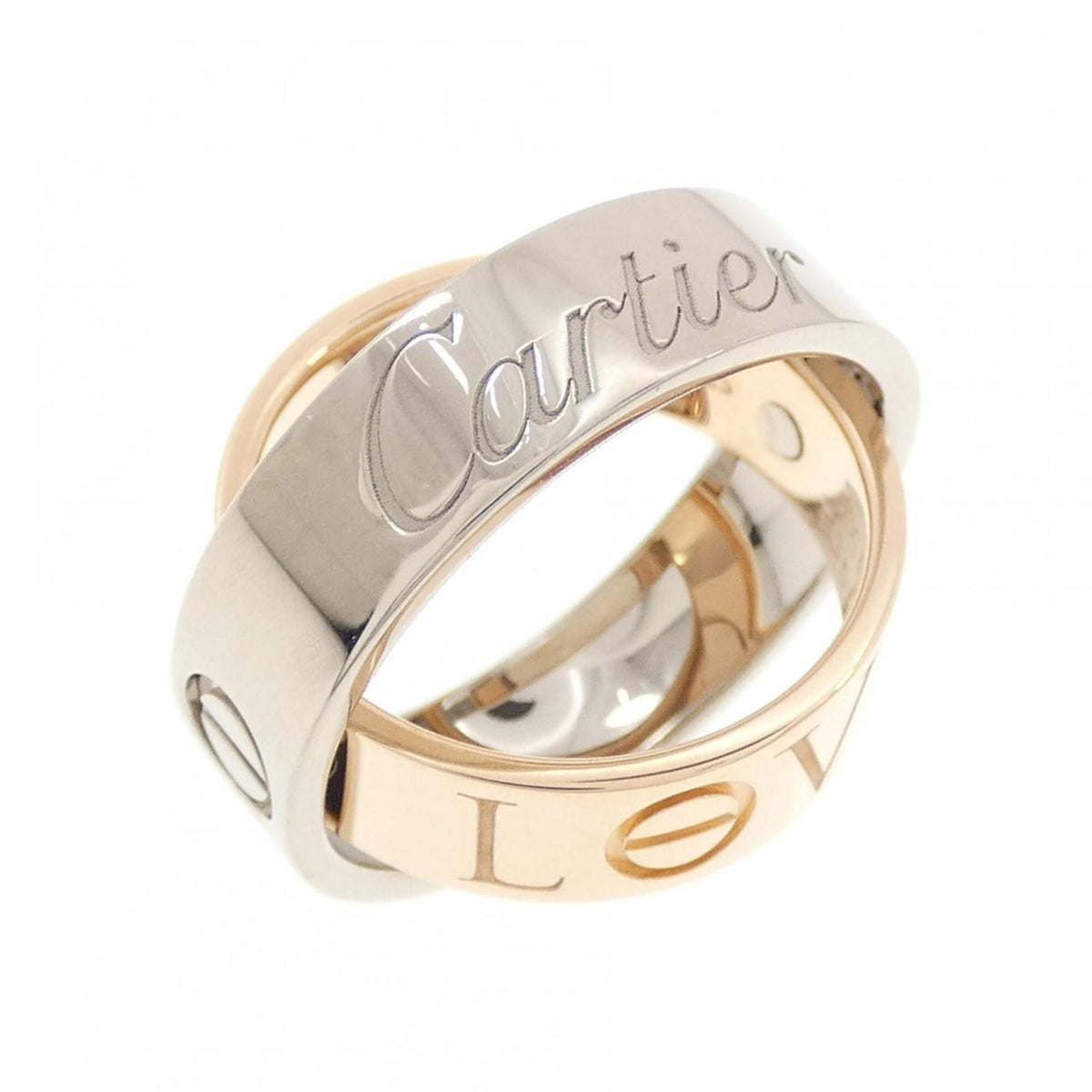 Cartier Pink Gold (18K) White Gold (18K) Band Ring (Pre-Owned)