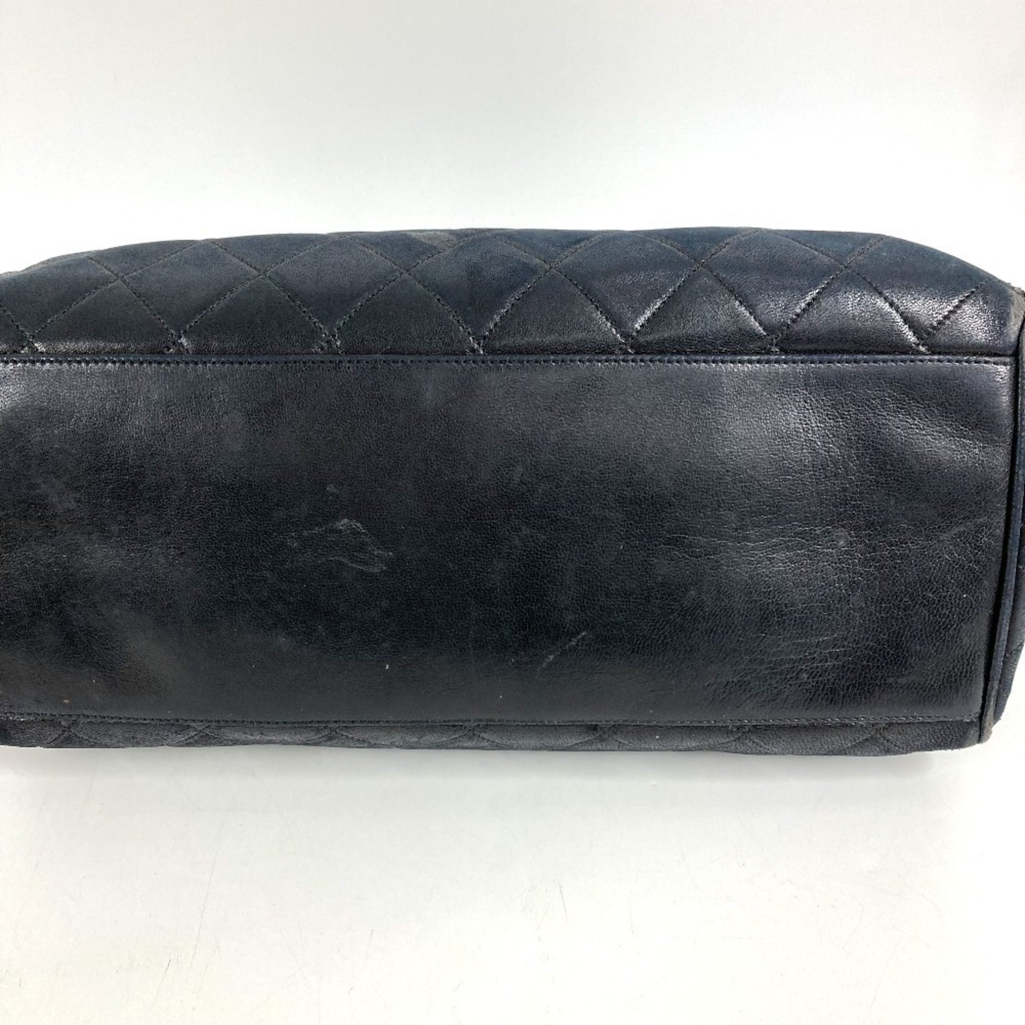 Chanel Black Leather Handbag Tote Bag (Pre-Owned)