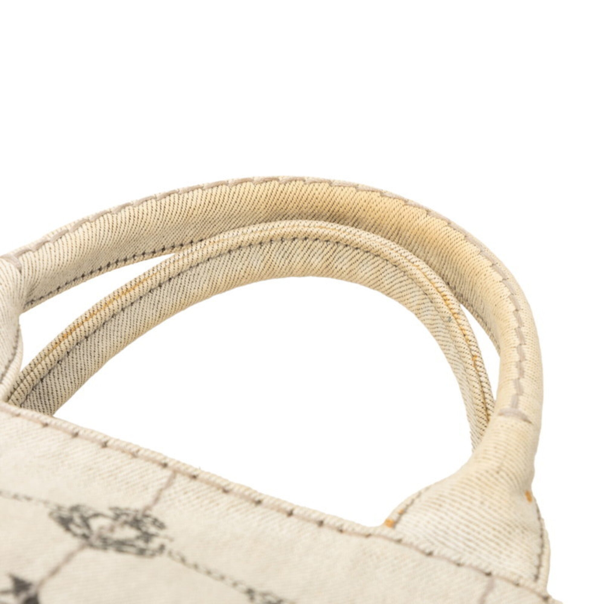 Prada Canapa Gray Canvas Handbag Shoulder Bag (Pre-Owned)