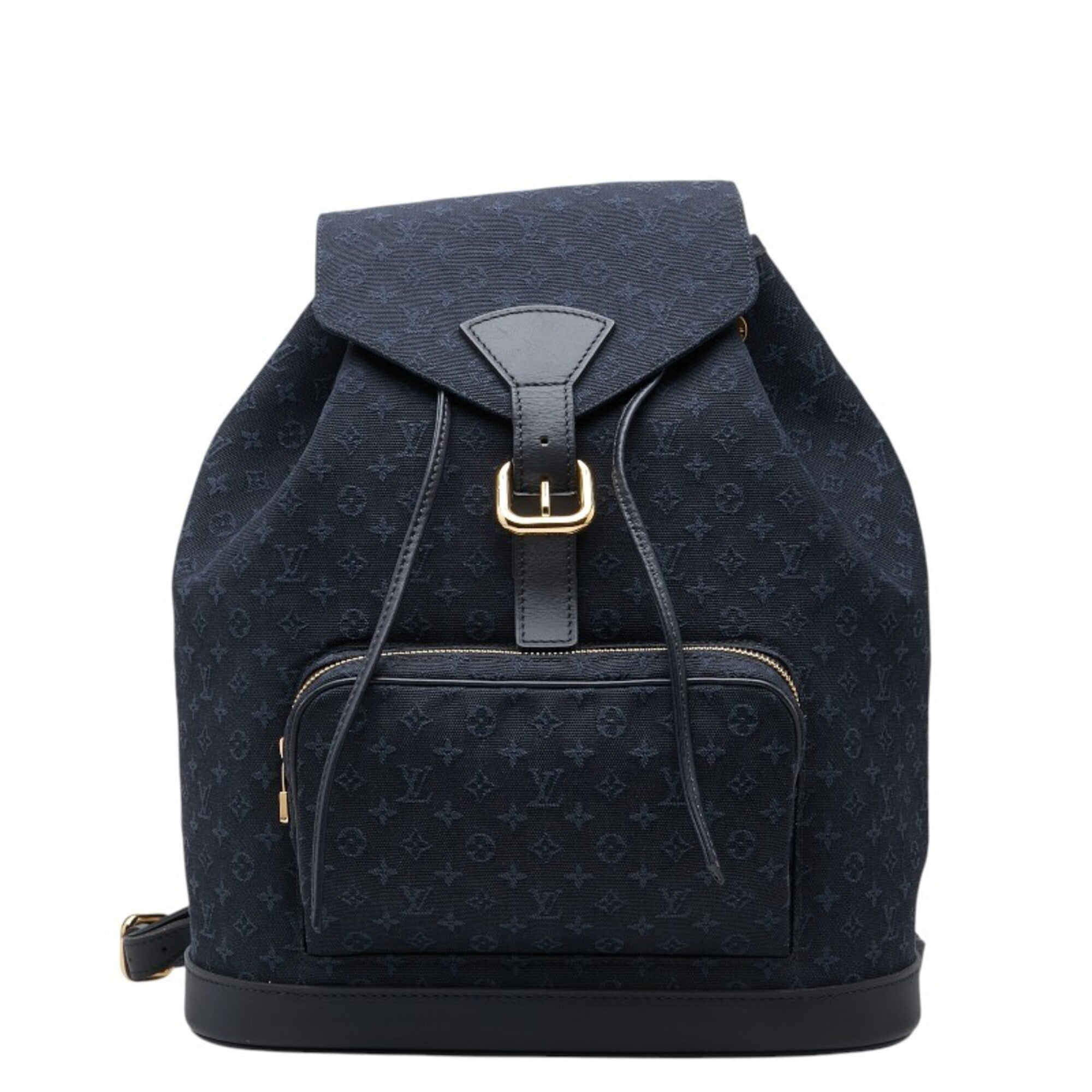 Louis Vuitton Navy Canvas Leather Backpack (Pre-Owned)