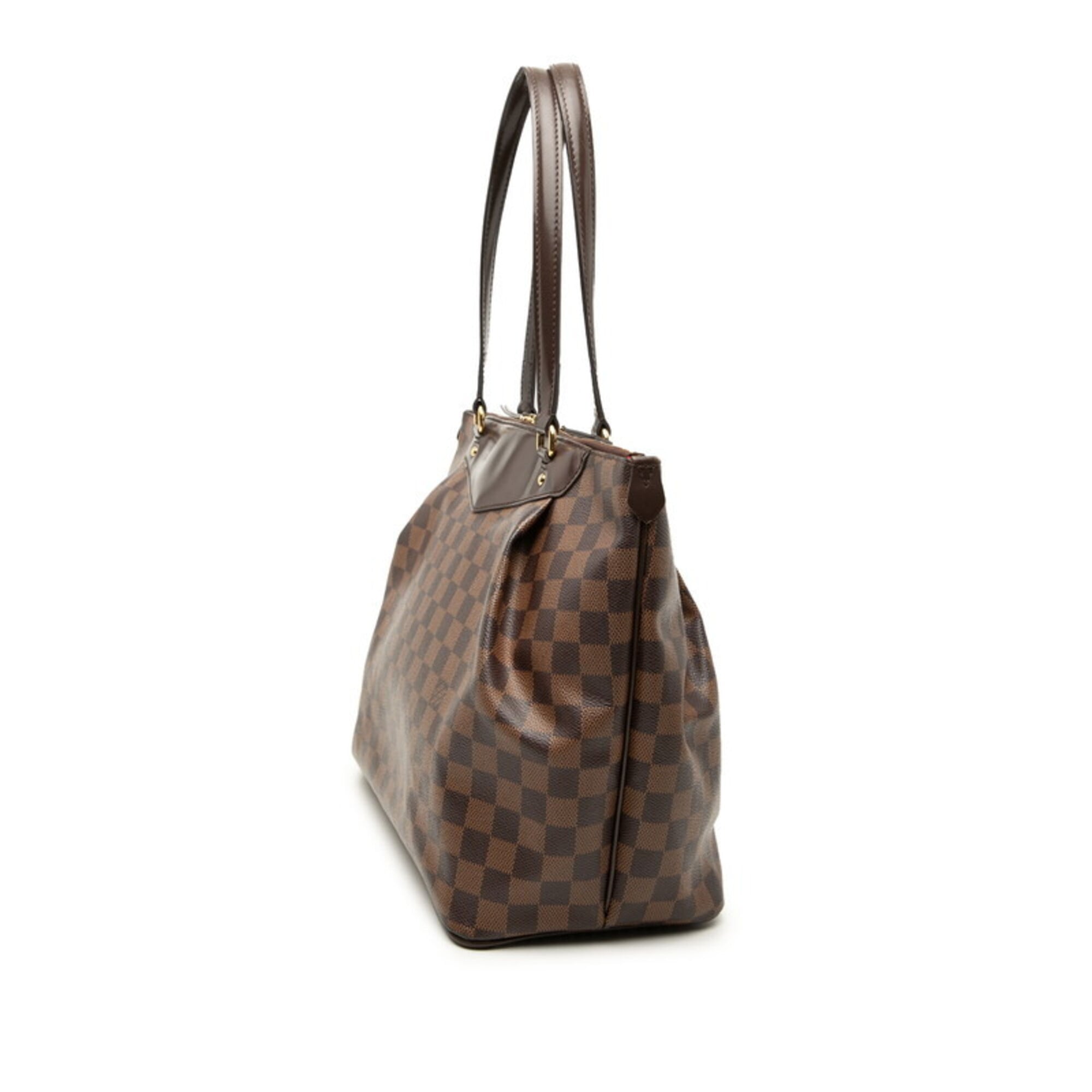 Louis Vuitton Brown Damier Canvas Pvc Leather Shoulder Bag Tote Bag (Pre-Owned)