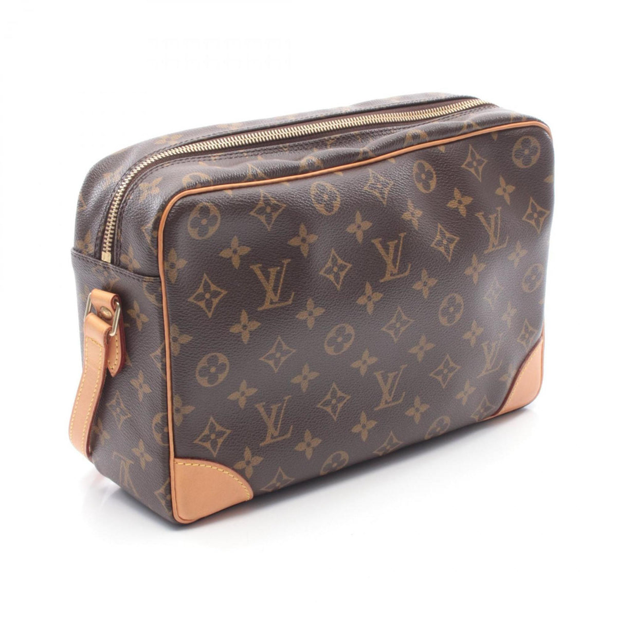 Louis Vuitton Brown Coated Canvas Leather Handbag Shoulder Bag (Pre-Owned)