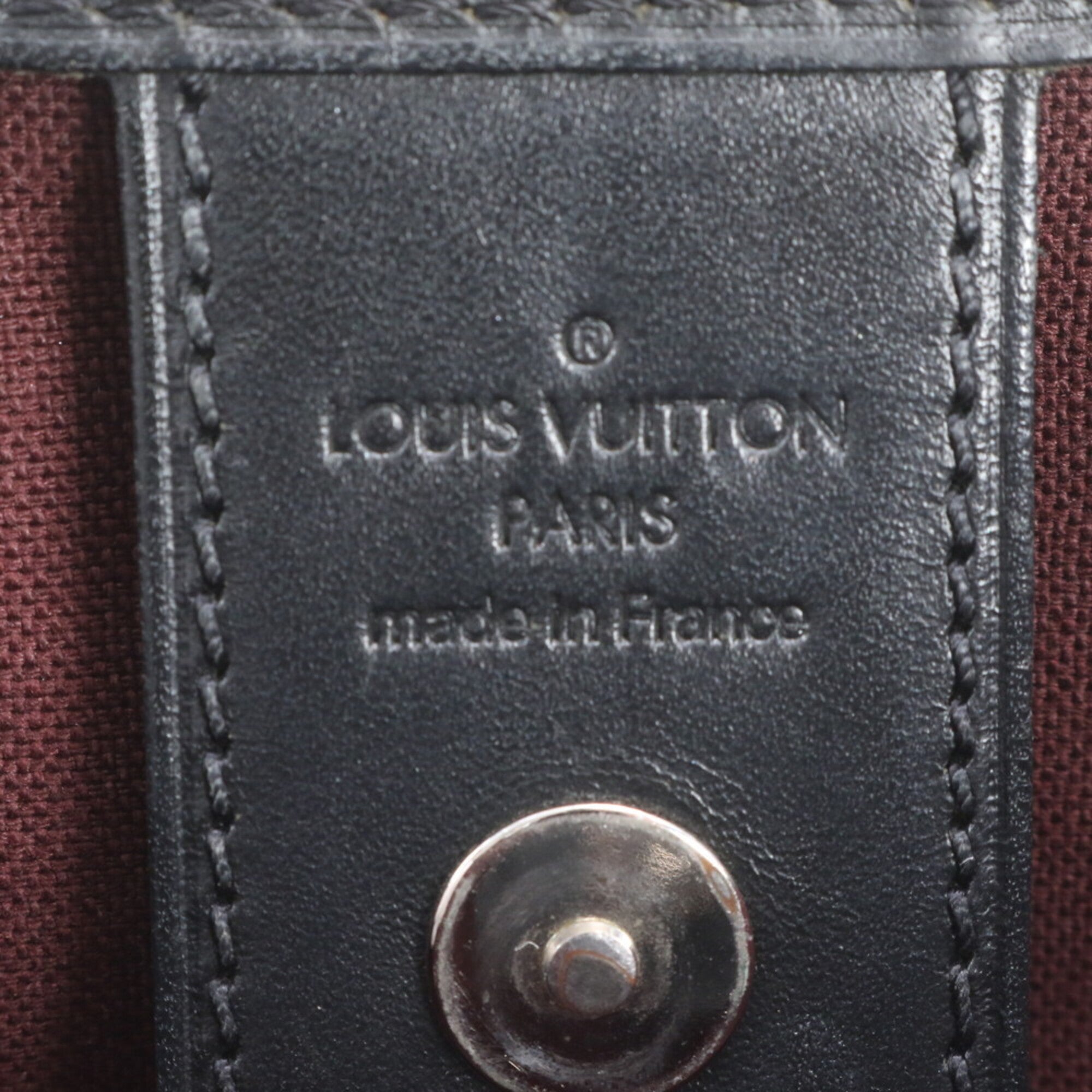 Louis Vuitton Black Brown Leather Coated Canvas Tote Bag (Pre-Owned)