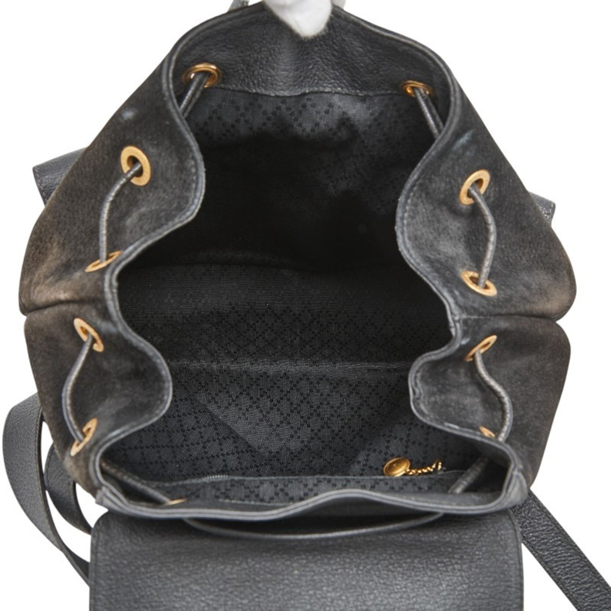 Gucci Black Suede Leather Backpack (Pre-Owned)