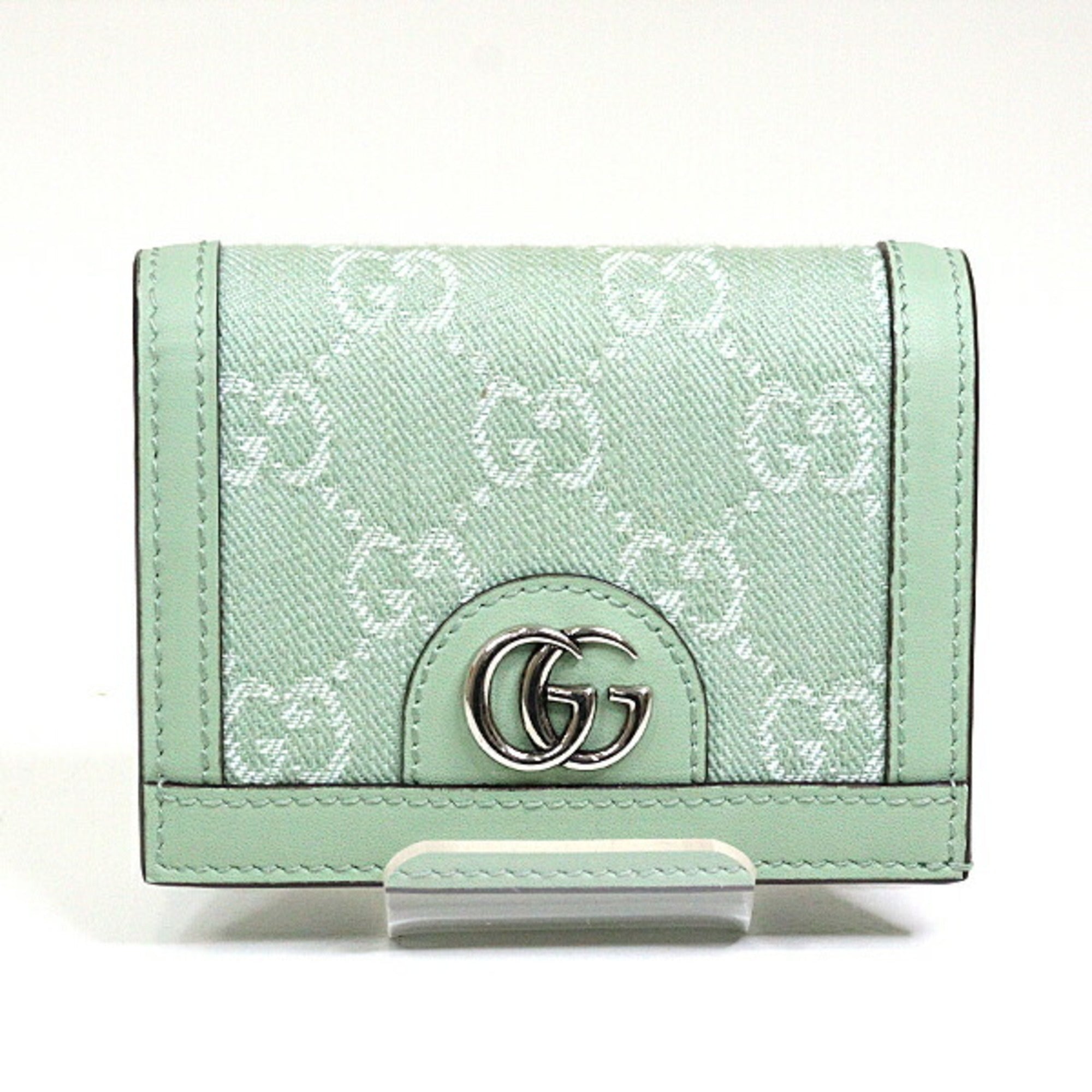 Gucci Pale Green Denim Leather Wallet (Bi-Fold) (Pre-Owned)