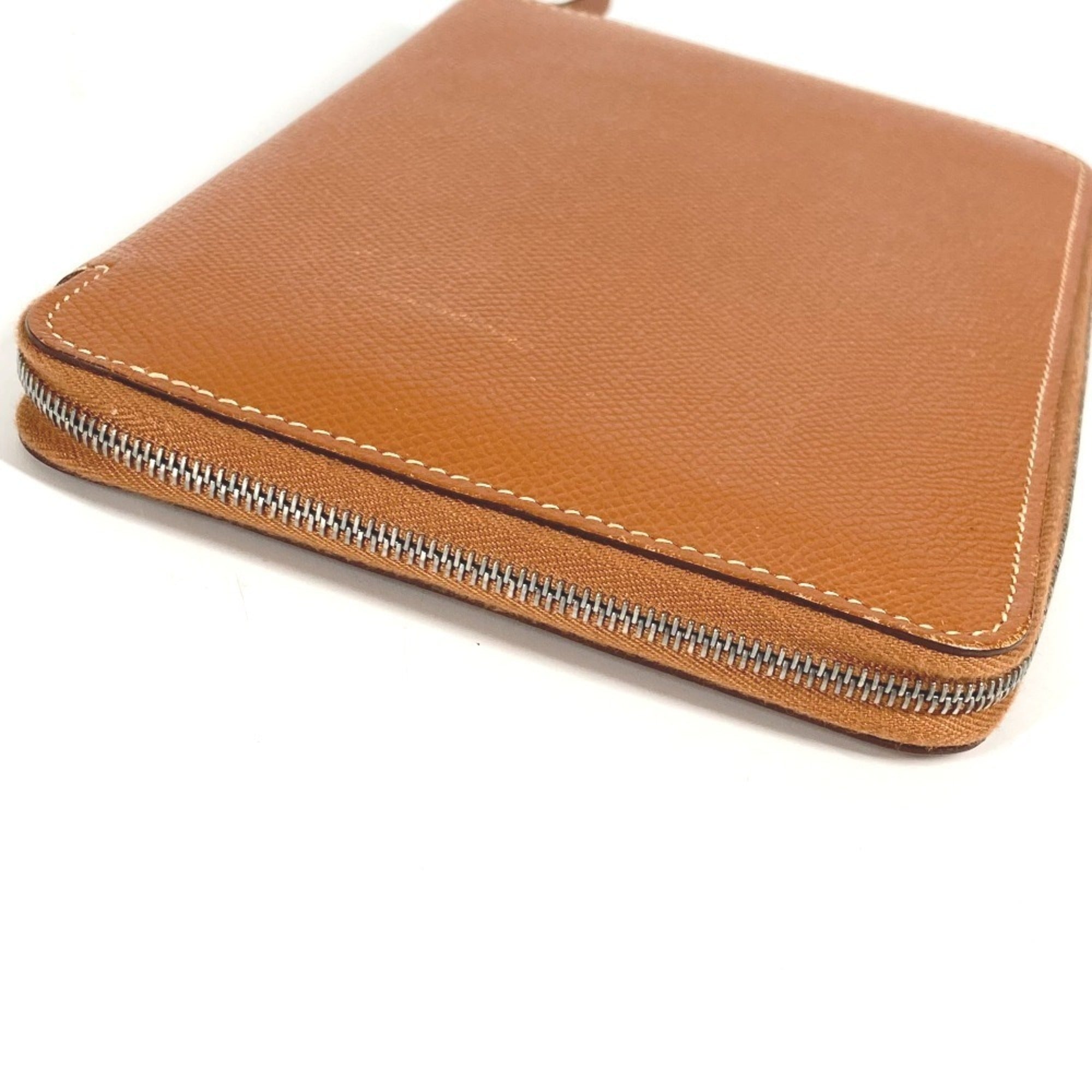 Hermes Azap Gold Leather Long Wallet (Bi-Fold) (Pre-Owned)
