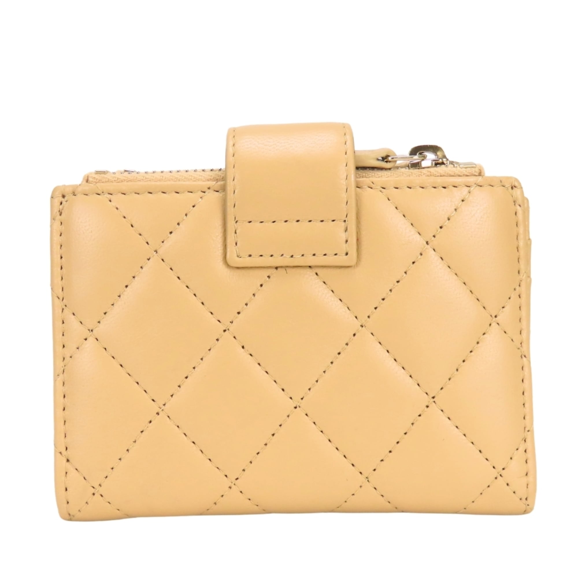 Chanel Beige Leather Coin Purse/Coin Case (Pre-Owned)