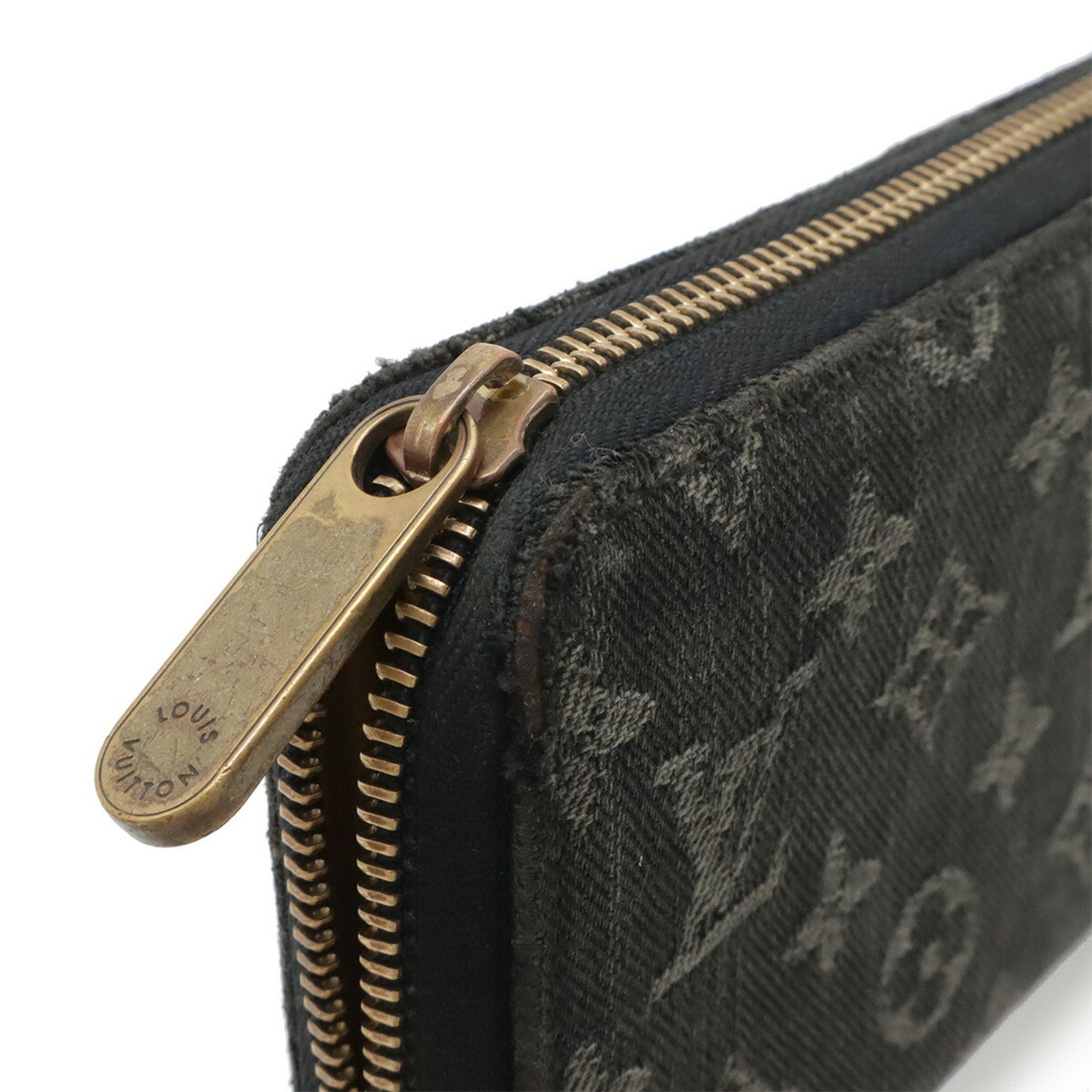 Louis Vuitton Black Monogram Noir Monogram Denim Long Wallet (Bi-Fold) (Pre-Owned)