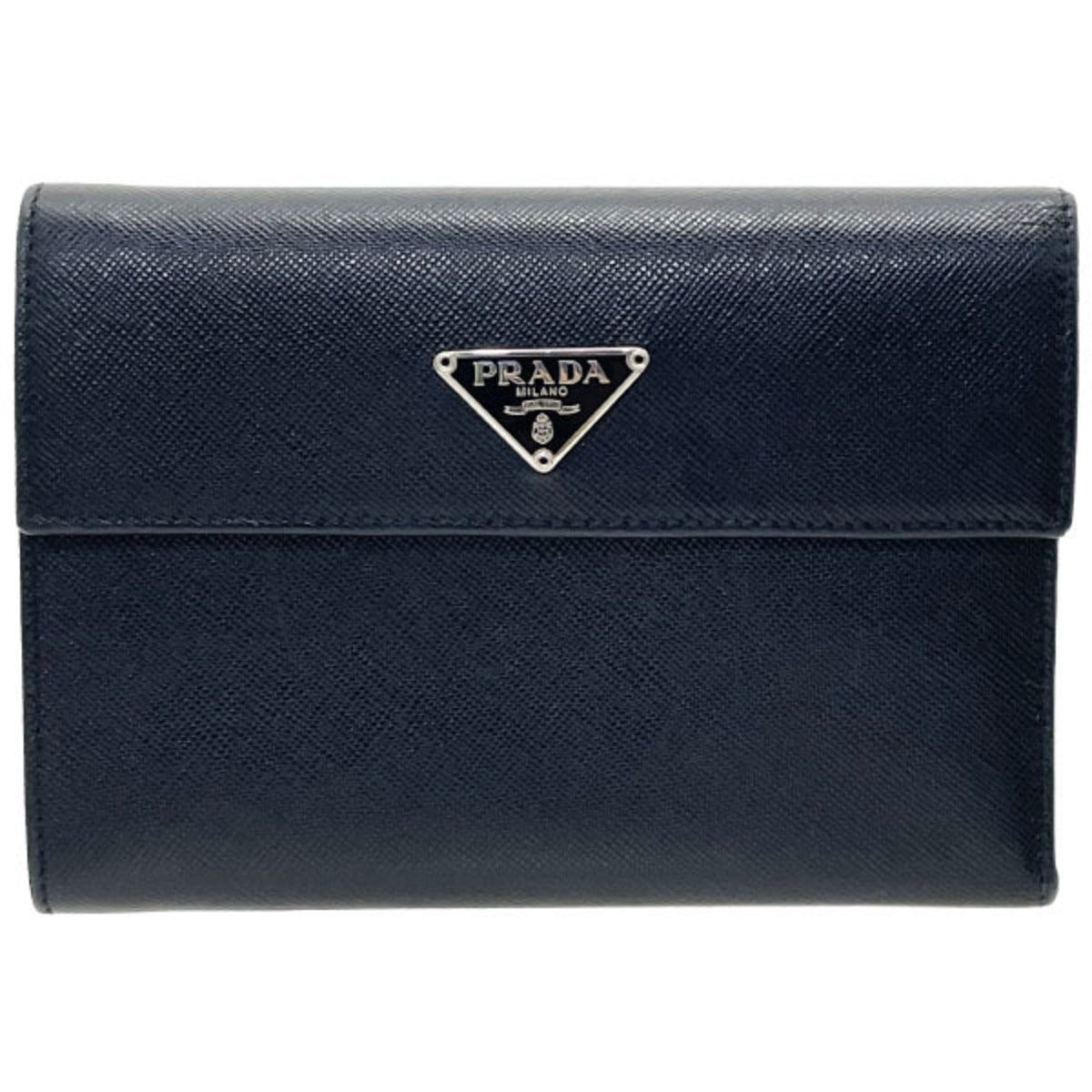 Prada Saffiano Black Nero Saffiano Wallet (Tri-Fold) (Pre-Owned)