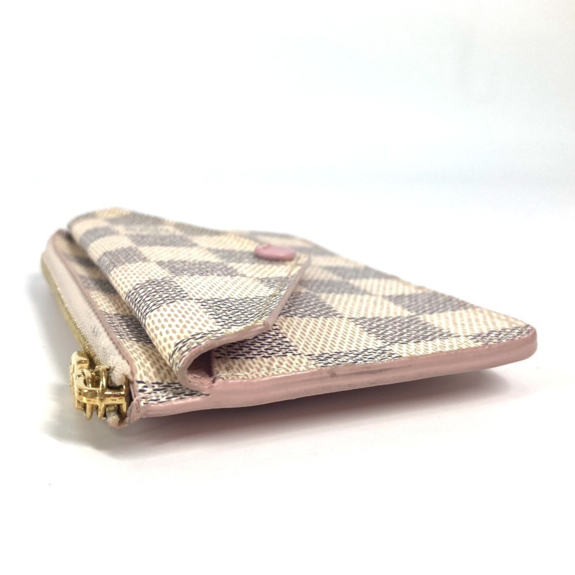 Louis Vuitton Pink White Damier Azur Coin Purse/Coin Case (Pre-Owned)