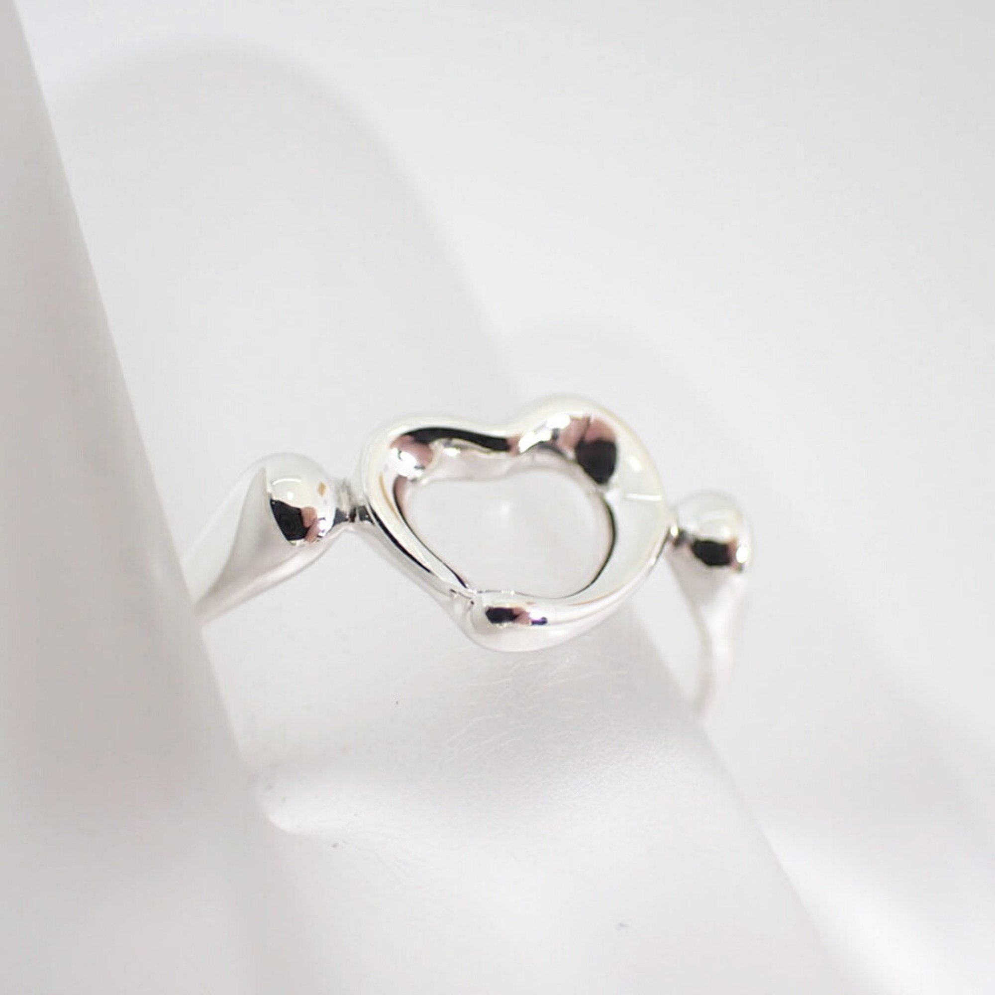 Tiffany Open Heart Silver Sterling Silver 925 Band Ring (Pre-Owned)