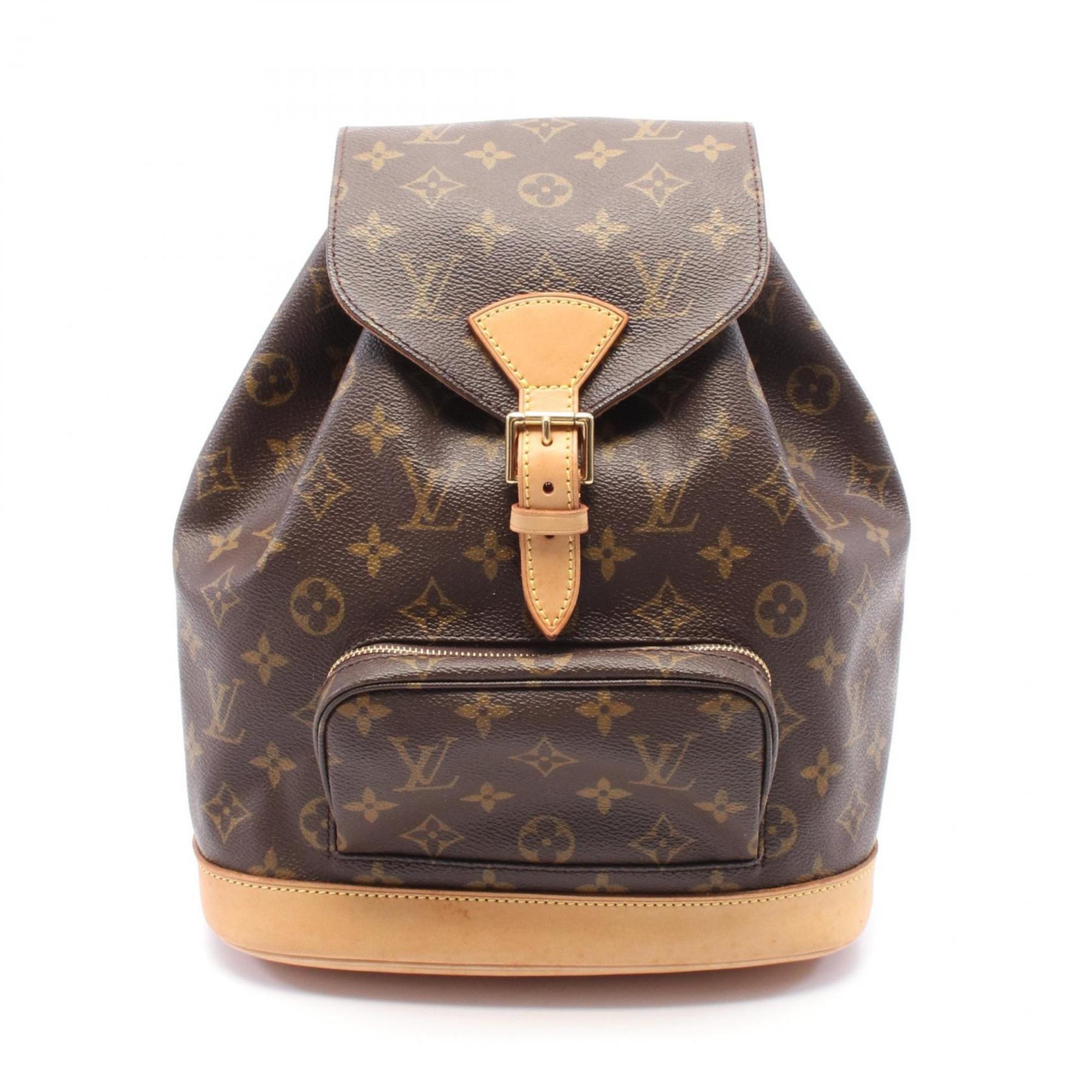 Louis Vuitton Monogram Brown Coated Canvas Leather Backpack (Pre-Owned)