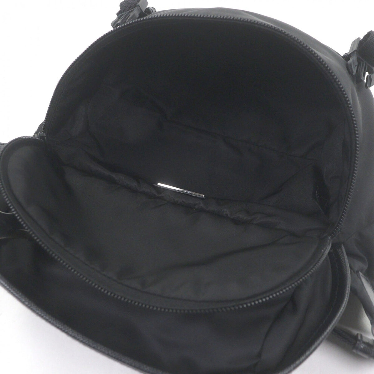Prada Black Polyamide Saffiano Triangle Leather Shoulder Bag Sling Bag (Pre-Owned)
