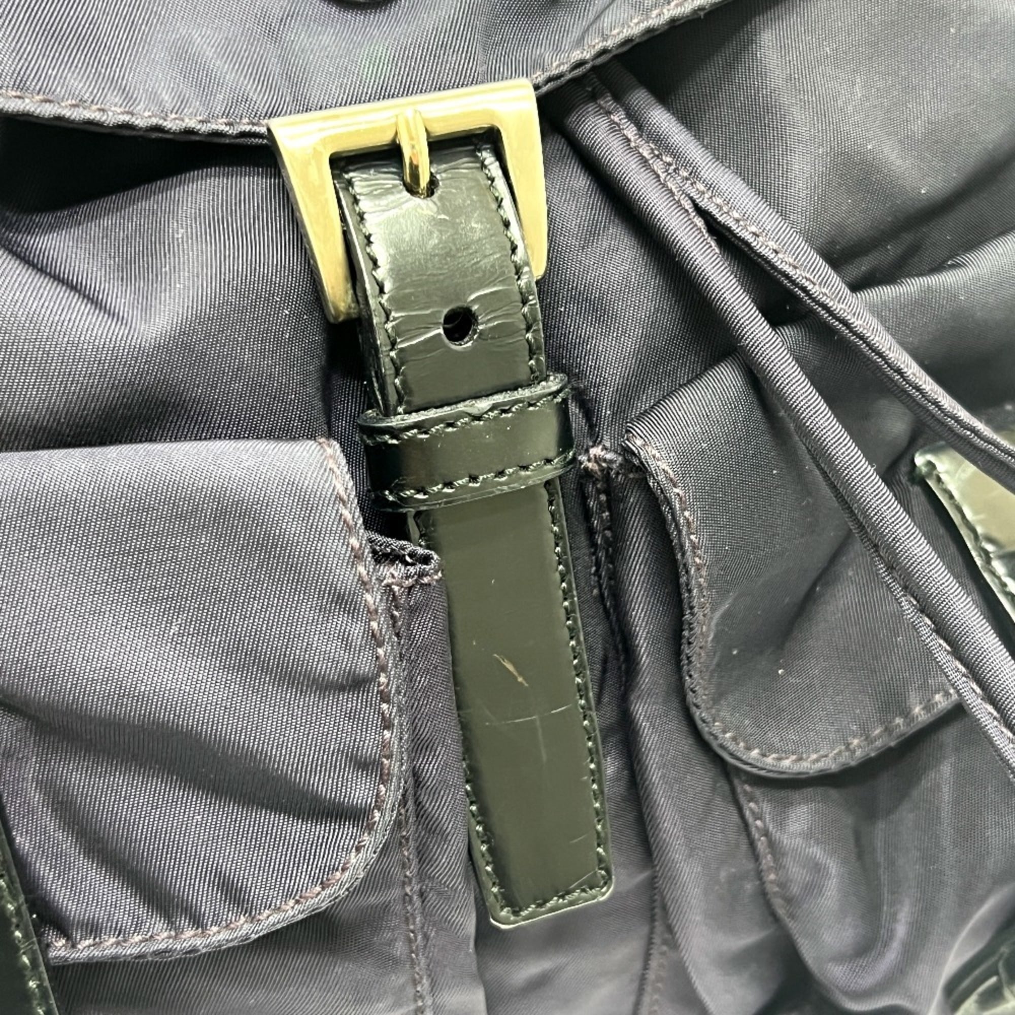 Prada Purple Nylon Leather Backpack (Pre-Owned)