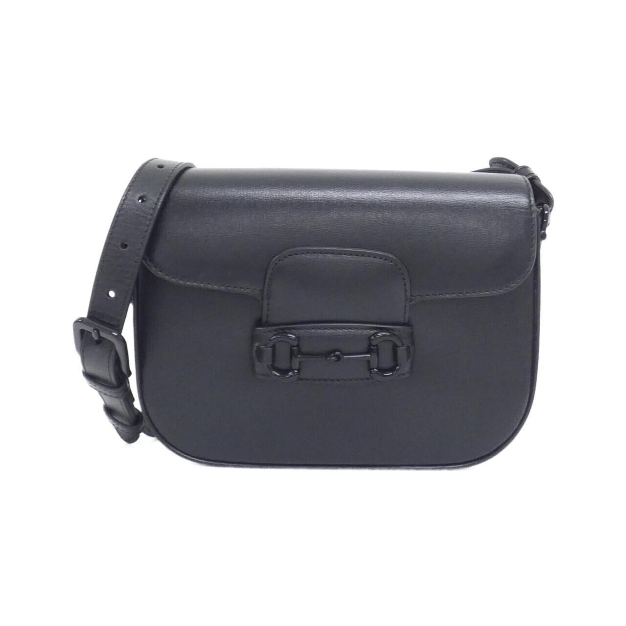 Gucci Horsebit Black Leather Shoulder Bag (Pre-Owned)