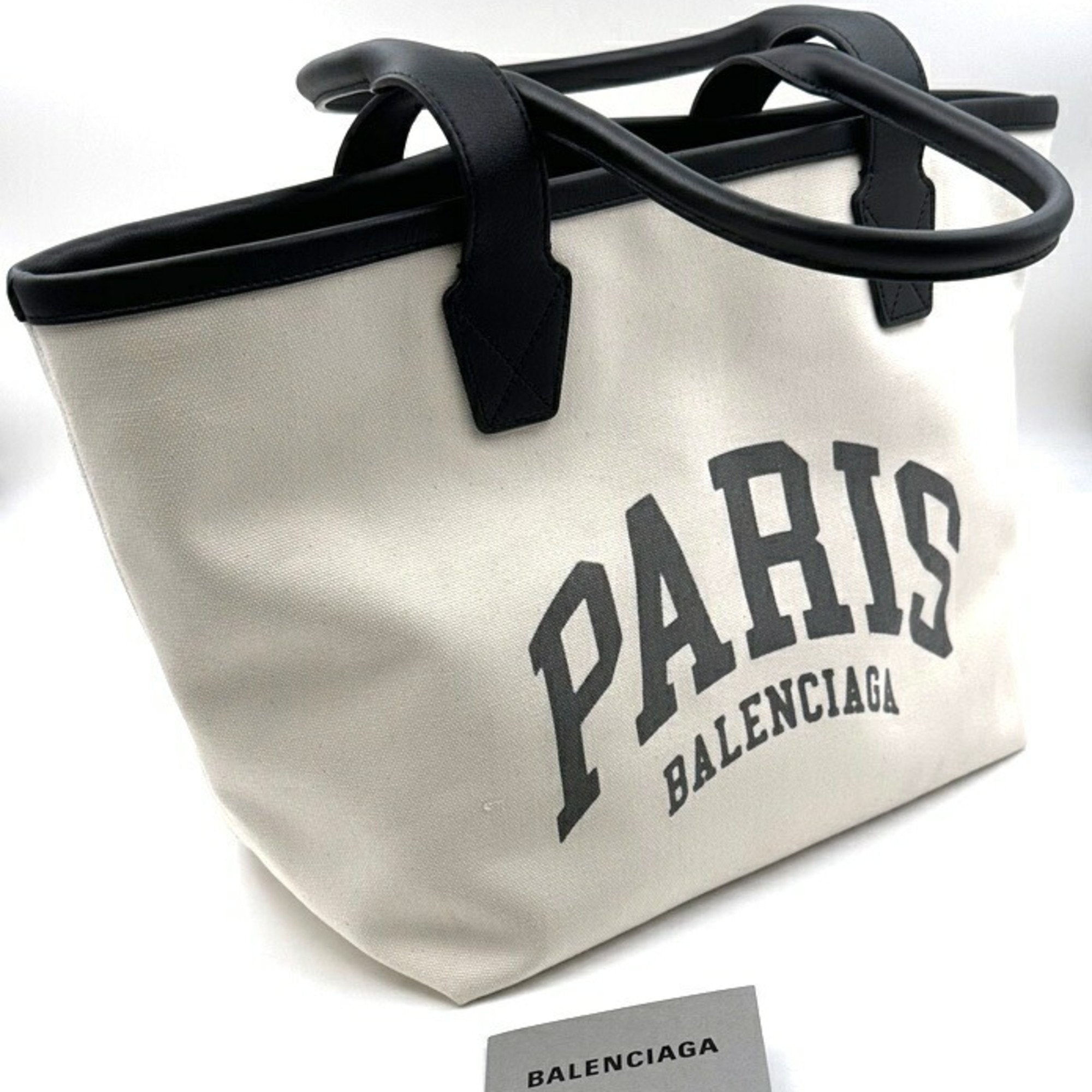 Balenciaga Black Canvas Leather Tote Bag (Pre-Owned)