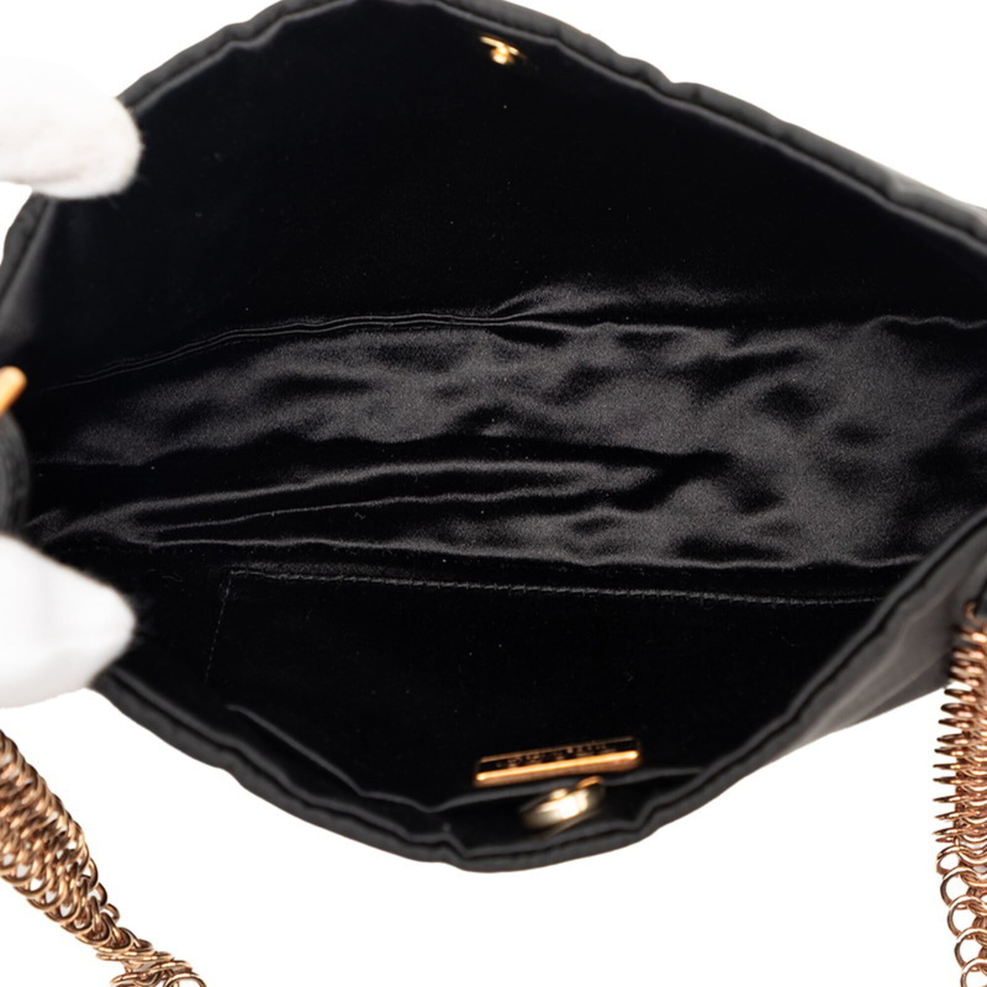 Prada Black Gold Nylon Leather Shoulder Bag (Pre-Owned)