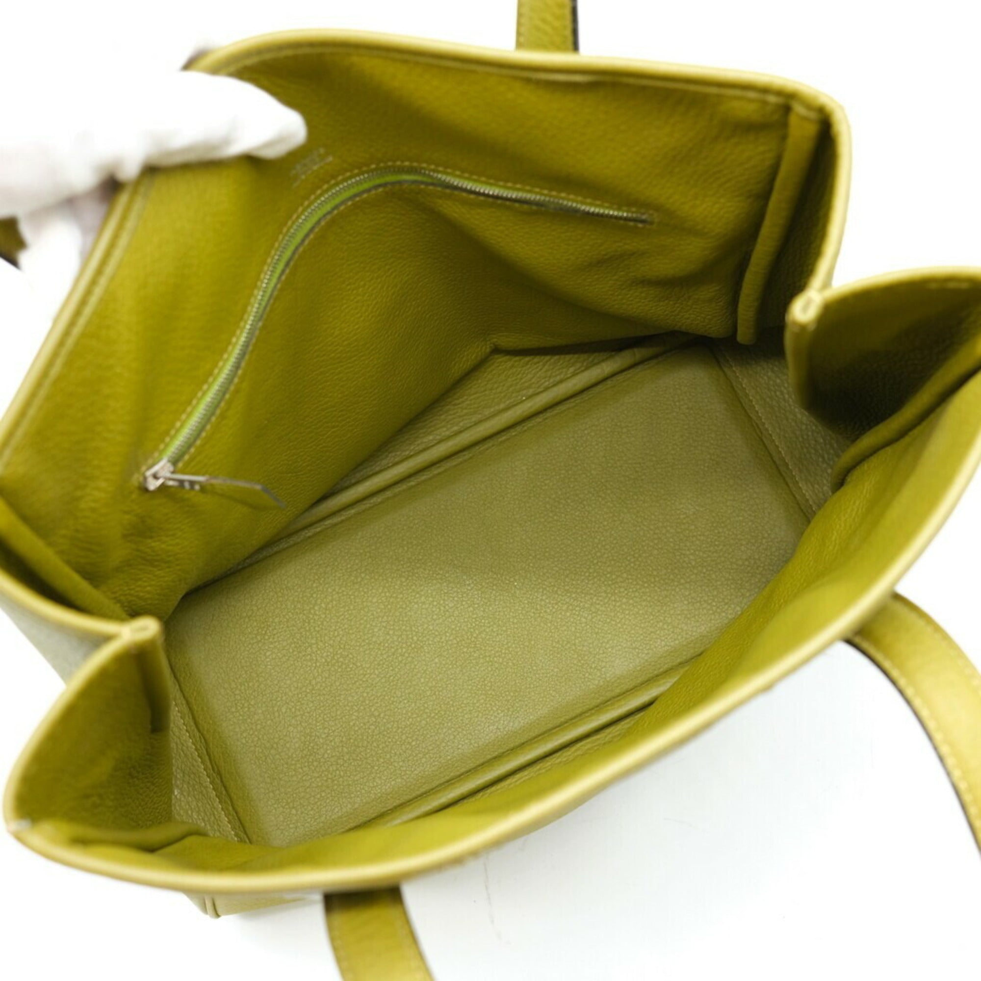 Hermes Anis Green Taurillon Clemence Leather Tote Bag (Pre-Owned)