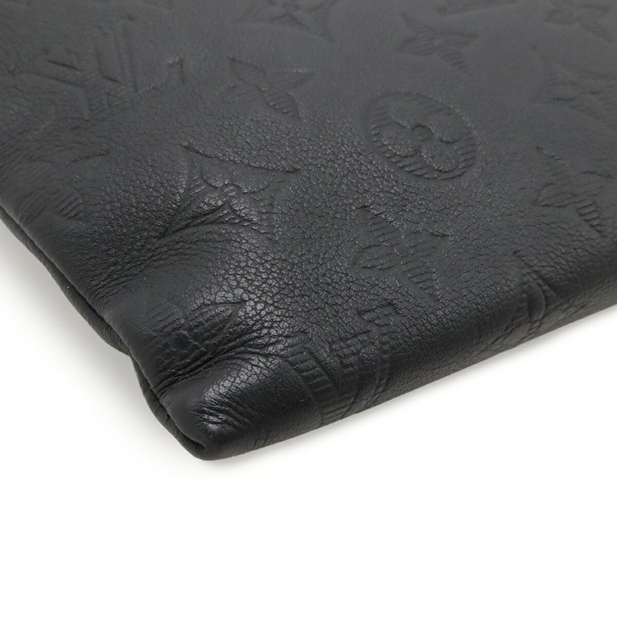 Louis Vuitton Black Noir Leather Clutch Bag Pochette (Pre-Owned)