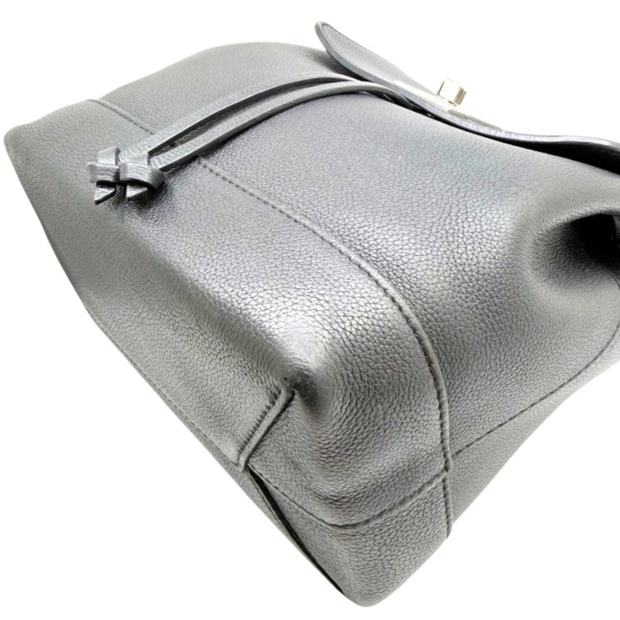 Louis Vuitton Black Noir Leather Backpack (Pre-Owned)