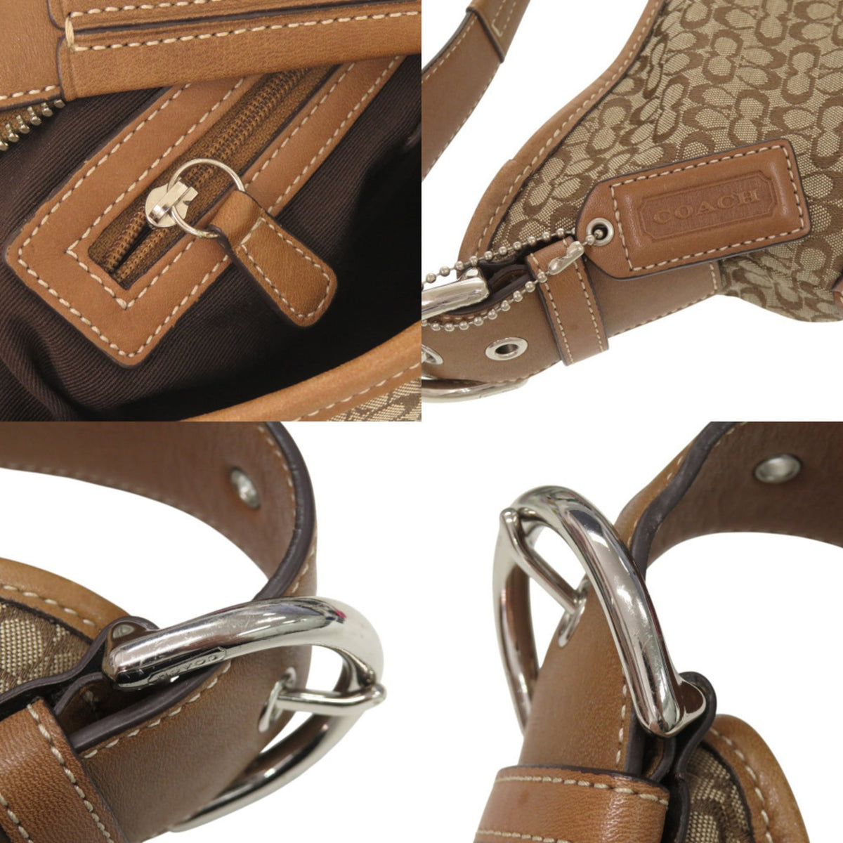 Coach Brown Canvas Leather Shoulder Bag (Pre-Owned)