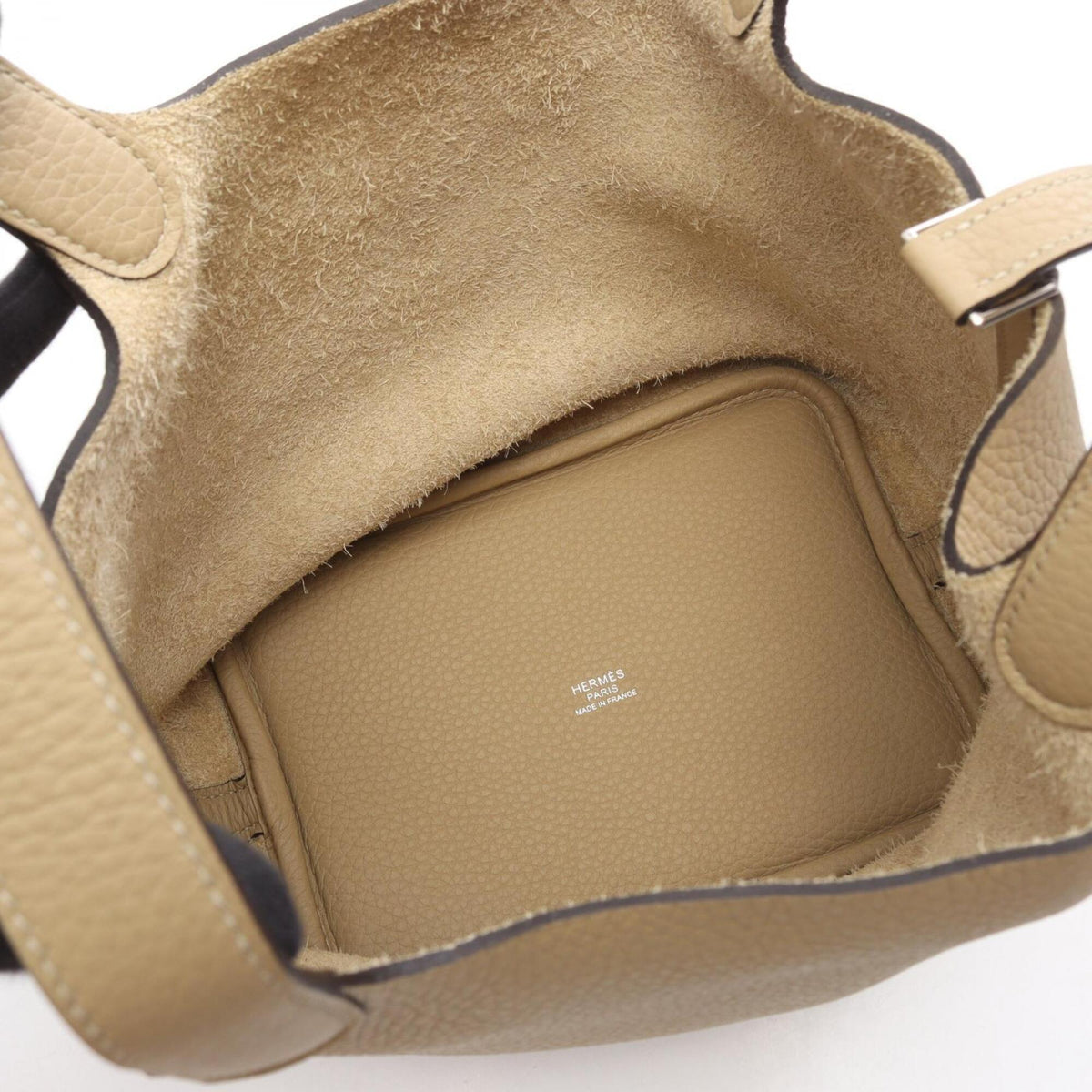 Hermes Beige Taurillon Clemence Leather Handbag (Pre-Owned)