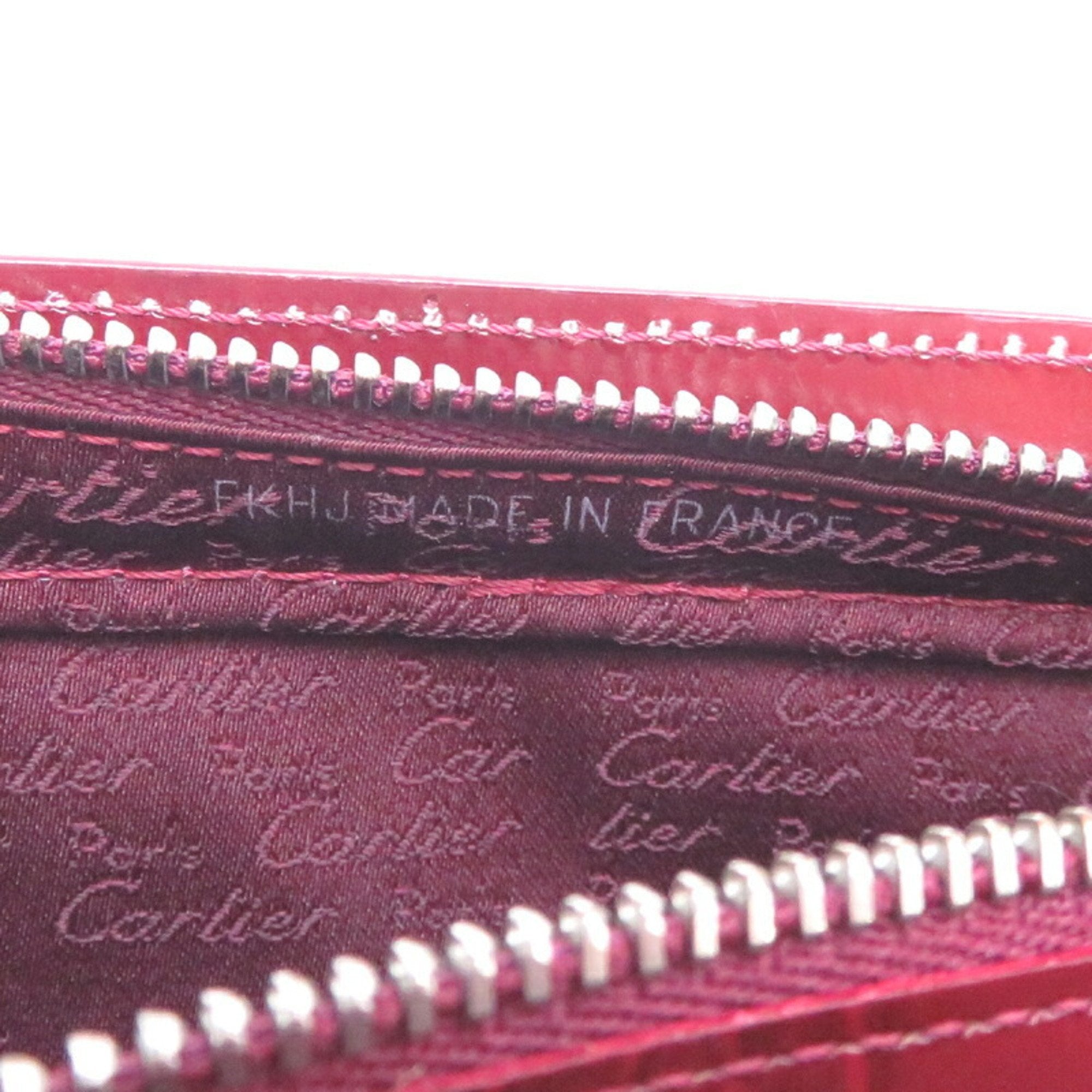 Cartier Bordeaux Patent Leather Handbag (Pre-Owned)