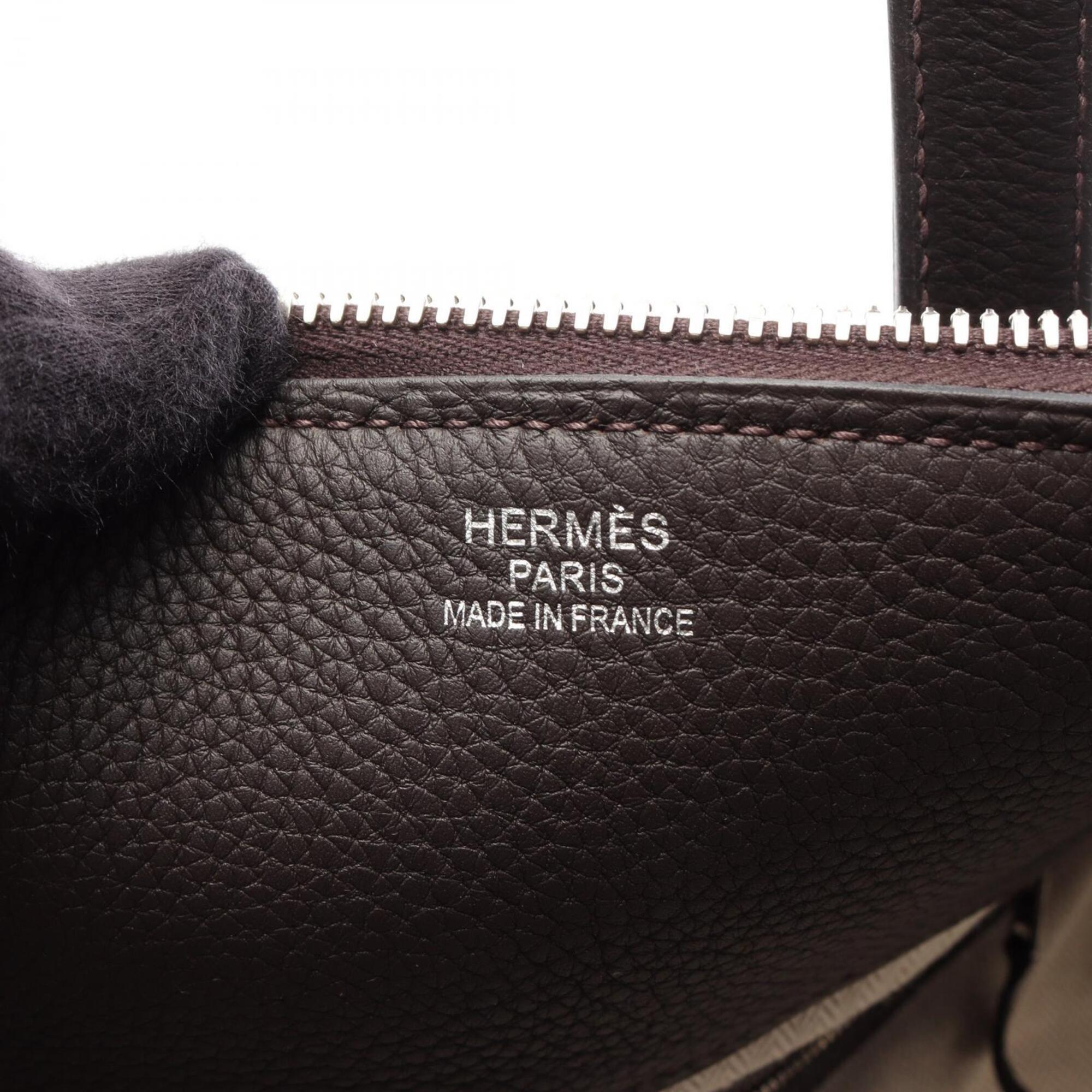 Hermes Brown Leather Boston Bag Handbag (Pre-Owned)