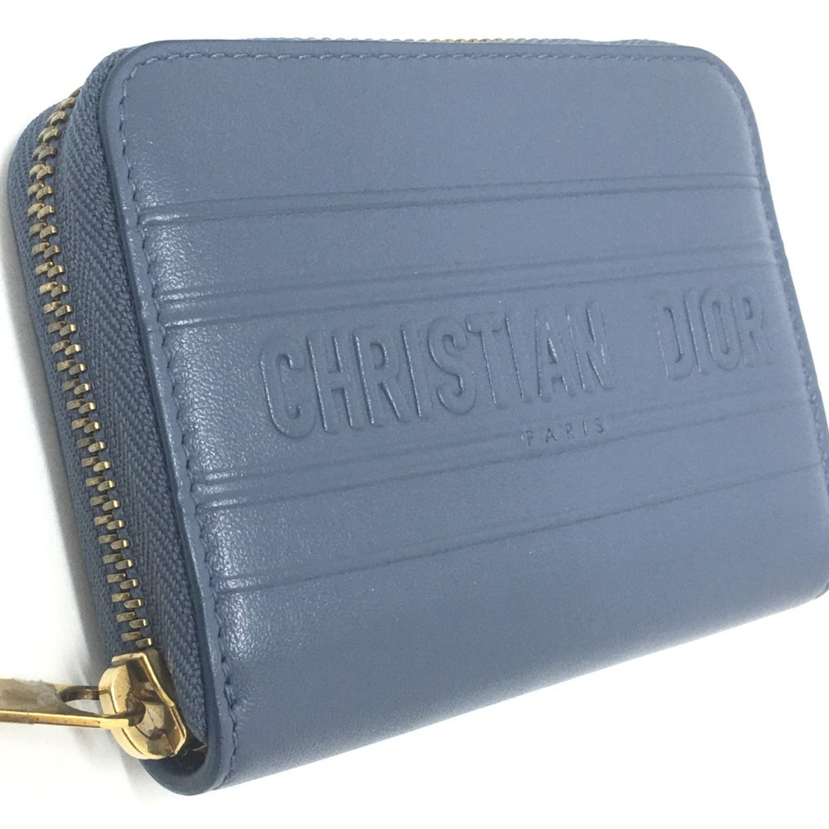 Christian Dior Blue Leather Coin Purse/Coin Case (Pre-Owned)