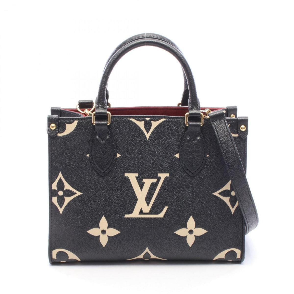 Louis Vuitton Beige Black Monogram Empreinte Handbag (Pre-Owned)