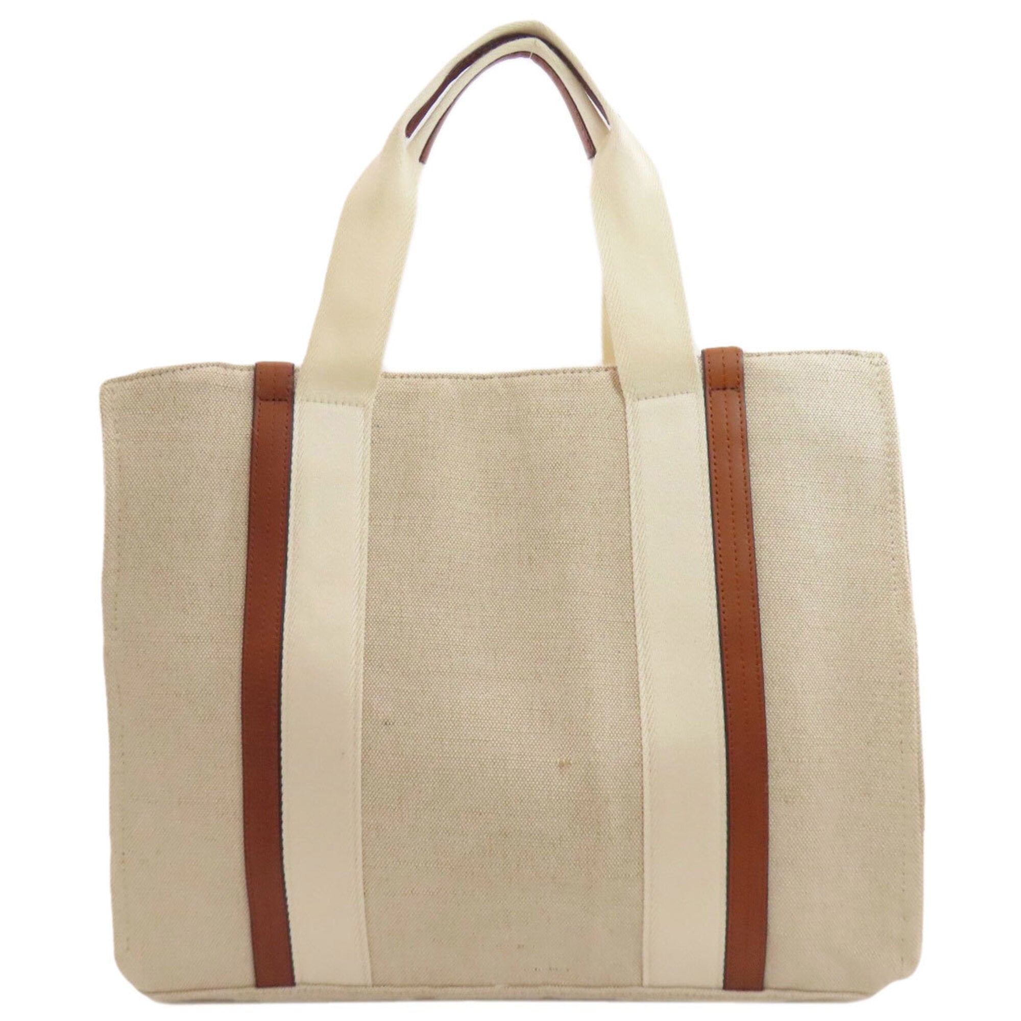 Chloé Beige Brown Canvas Tote Bag (Pre-Owned)