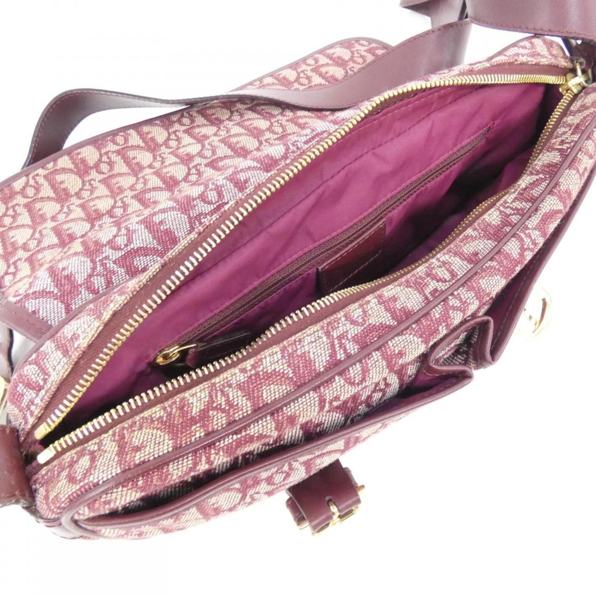Christian Dior Bordeaux Canvas Shoulder Bag (Pre-Owned)