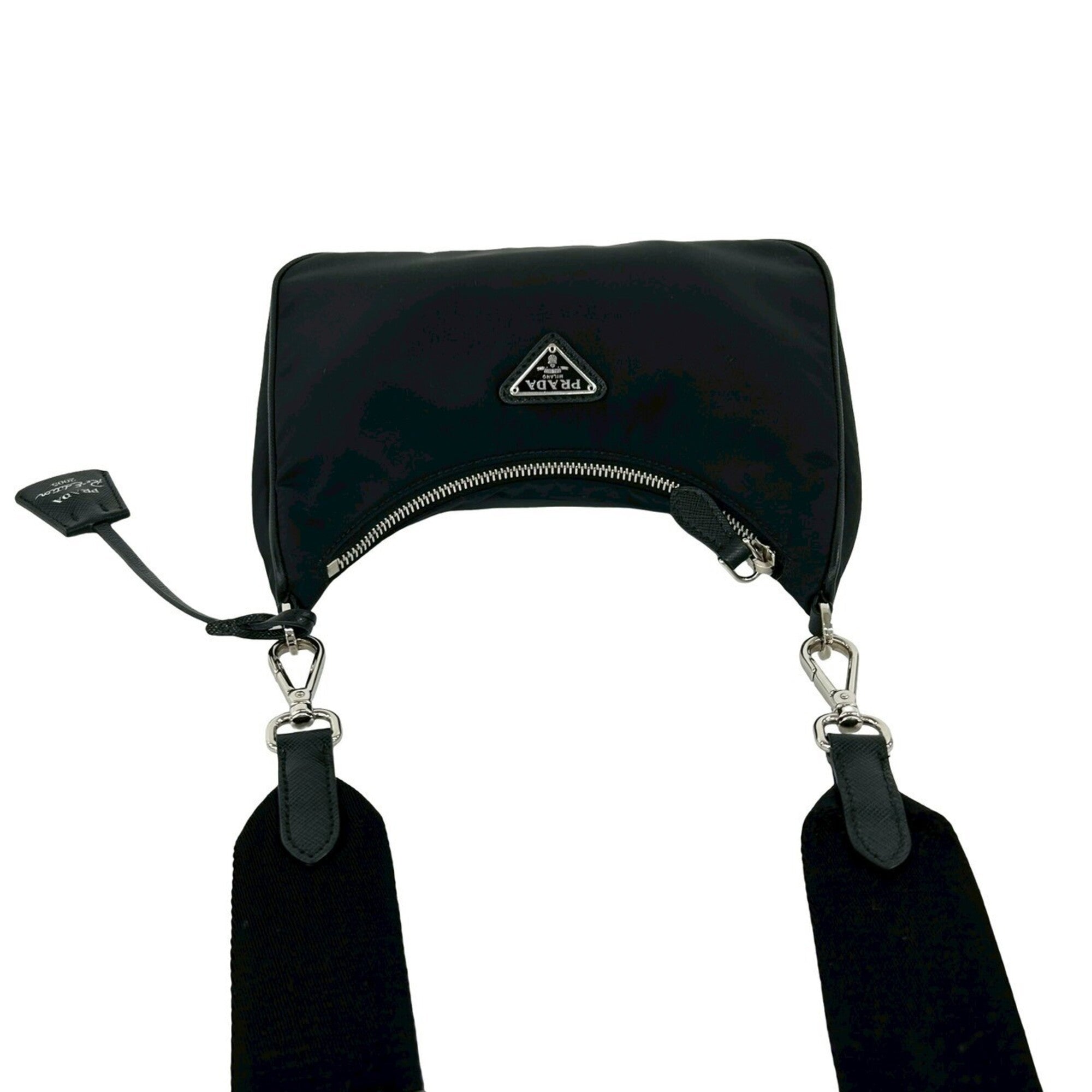 Prada Black Nylon Leather Shoulder Bag (Pre-Owned)