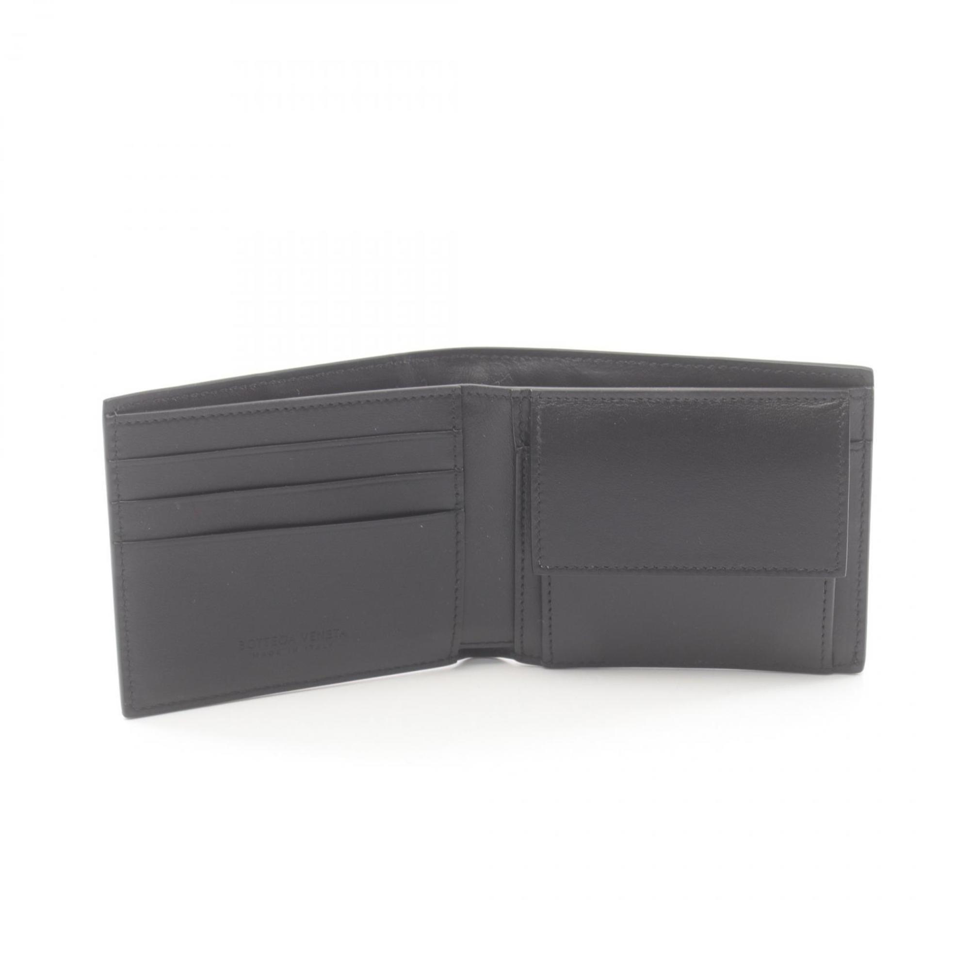 Bottega Veneta Black Leather Wallet (Bi-Fold) (Pre-Owned)
