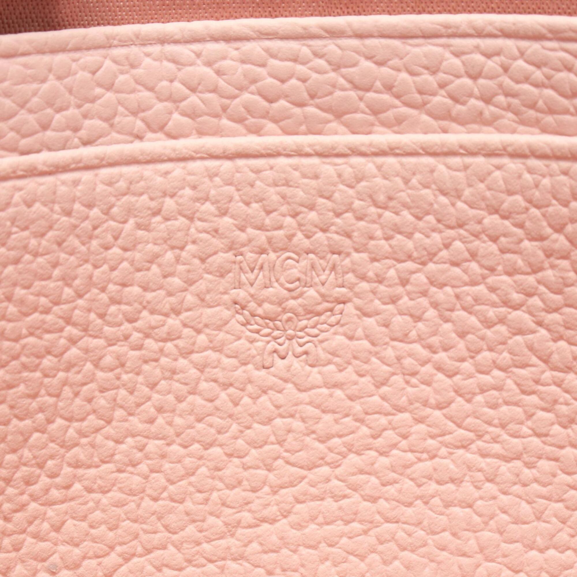 Mcm Pink Leather Handbag Pouch Shoulder Bag (Pre-Owned)