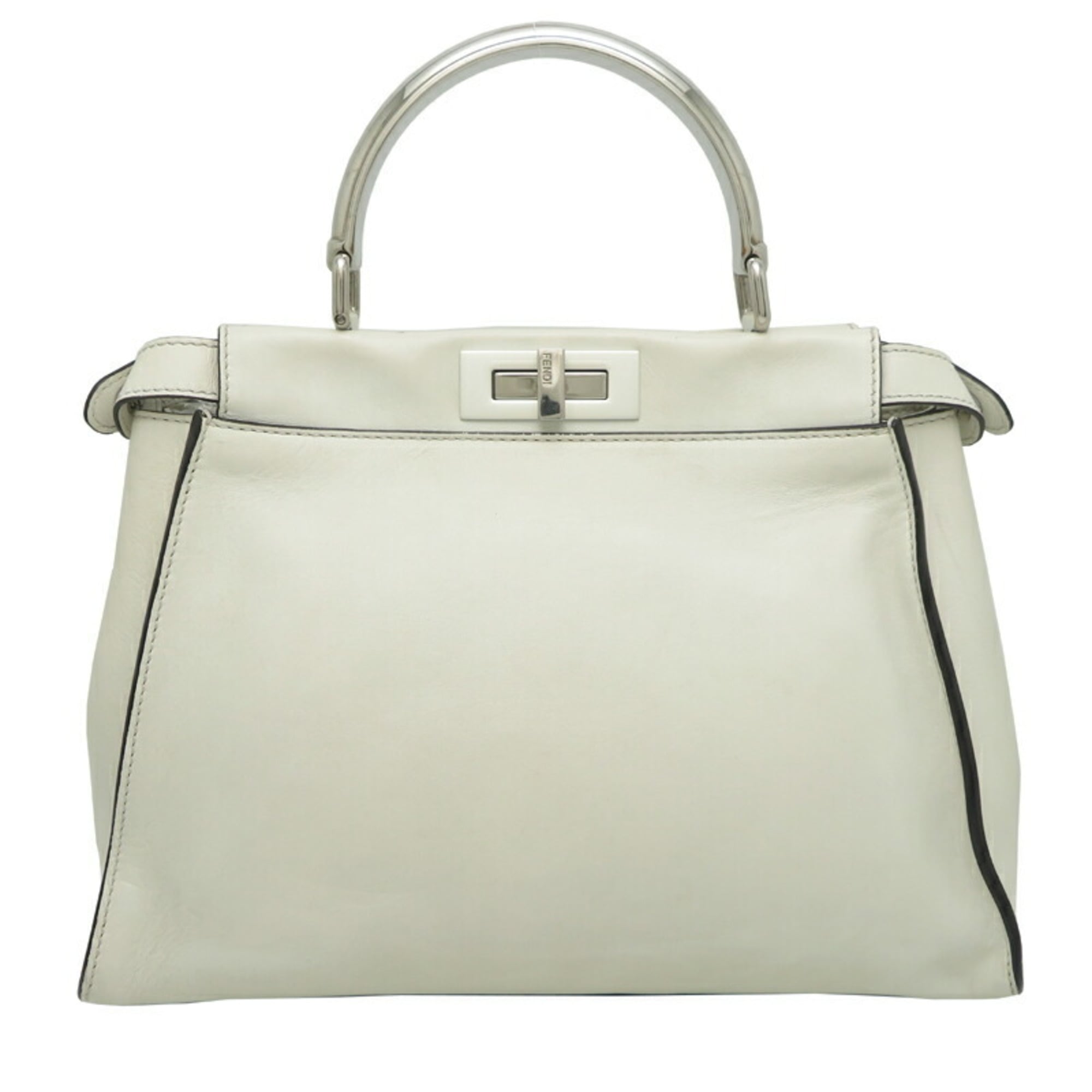Fendi Peekaboo White Leather Handbag (Pre-Owned)