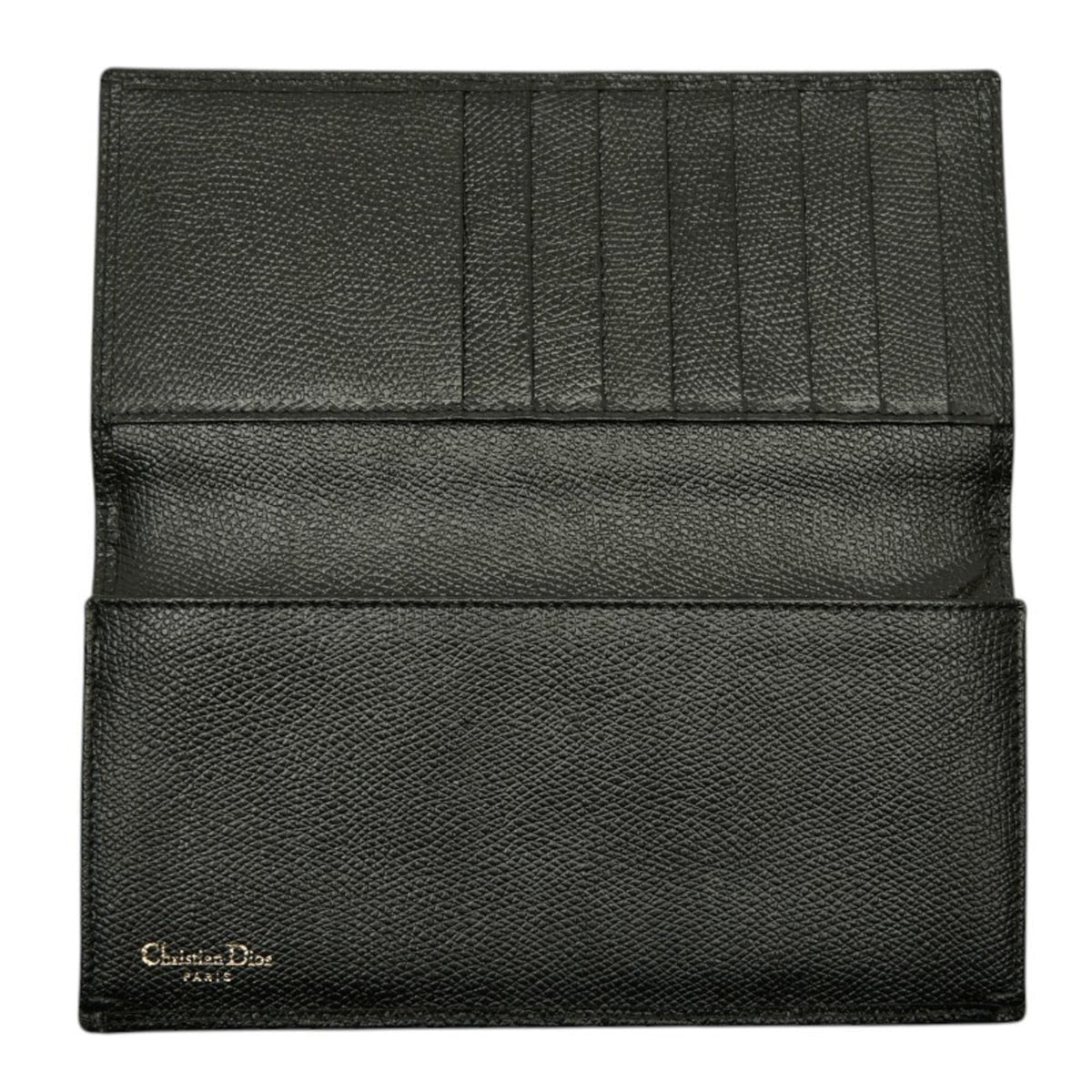 Christian Dior Black Leather Long Wallet (Bi-Fold) (Pre-Owned)