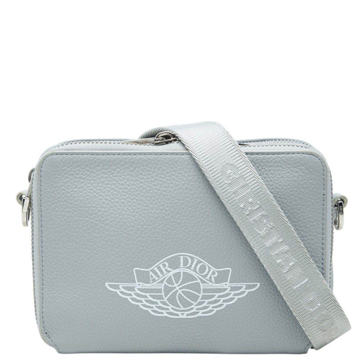 Christian Dior Gray Leather Messenger Bag Shoulder Bag (Pre-Owned)