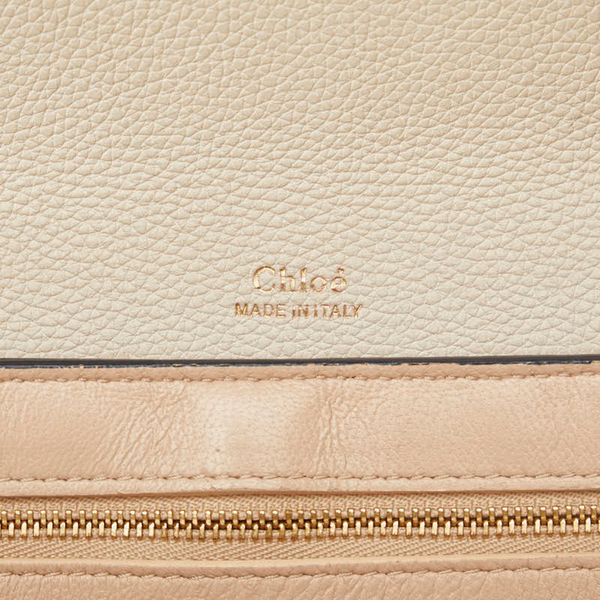 Chloé Black Ivory Navy Leather Shoulder Bag (Pre-Owned)