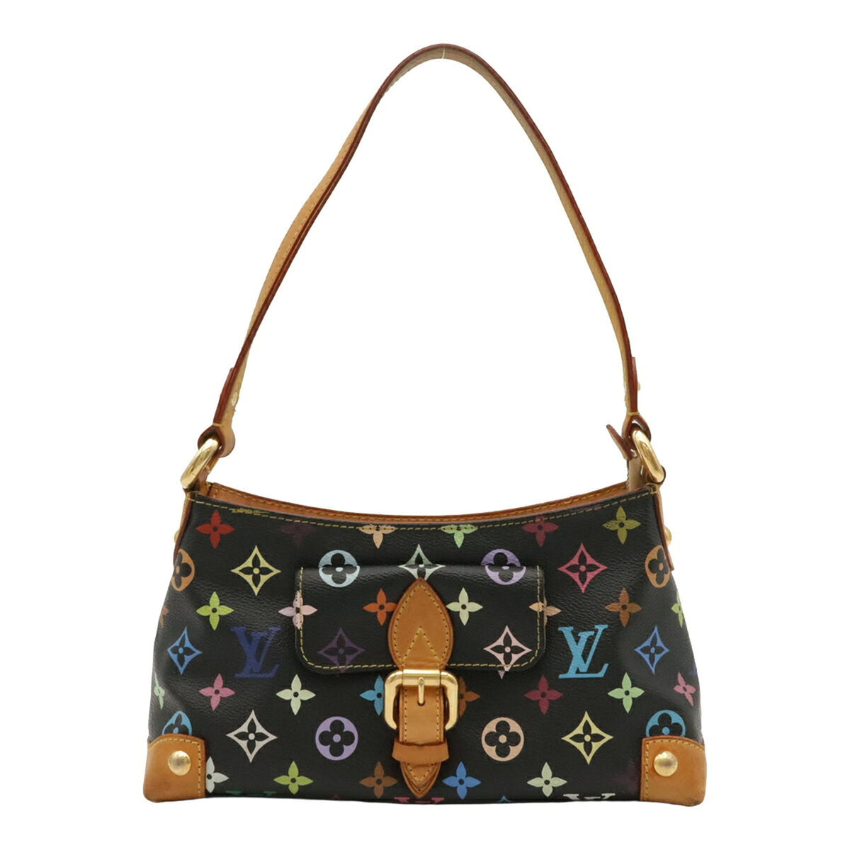 Louis Vuitton Black Multi-Color Noir Monogram Multicolore Canvas Handbag Shoulder Bag (Pre-Owned)