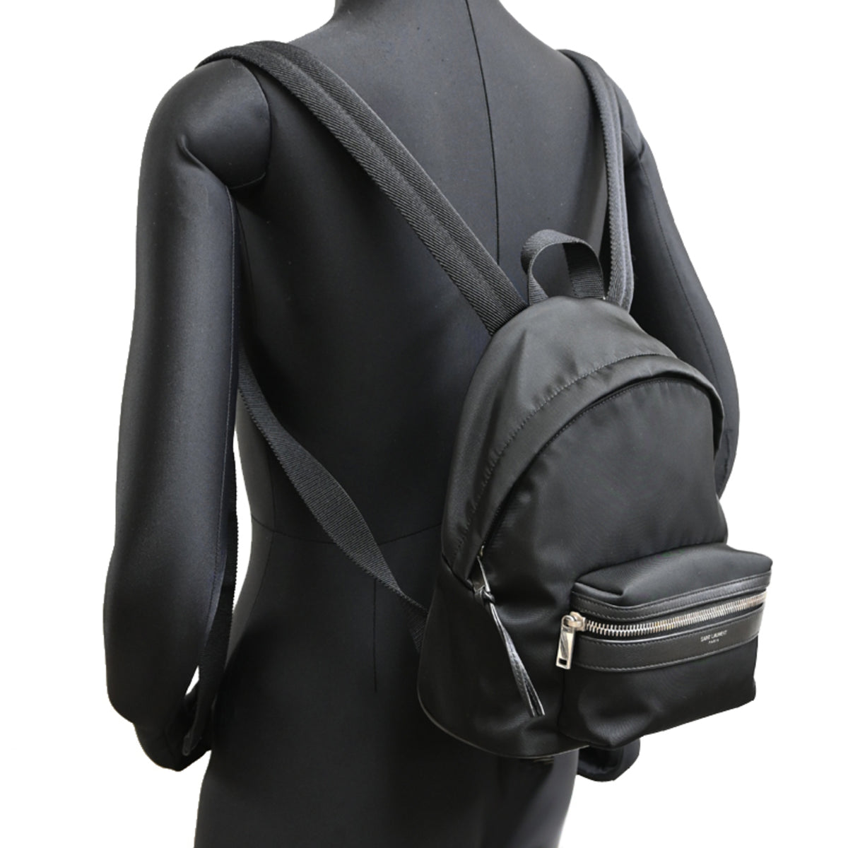 Saint Laurent Black Nylon Leather Backpack (Pre-Owned)