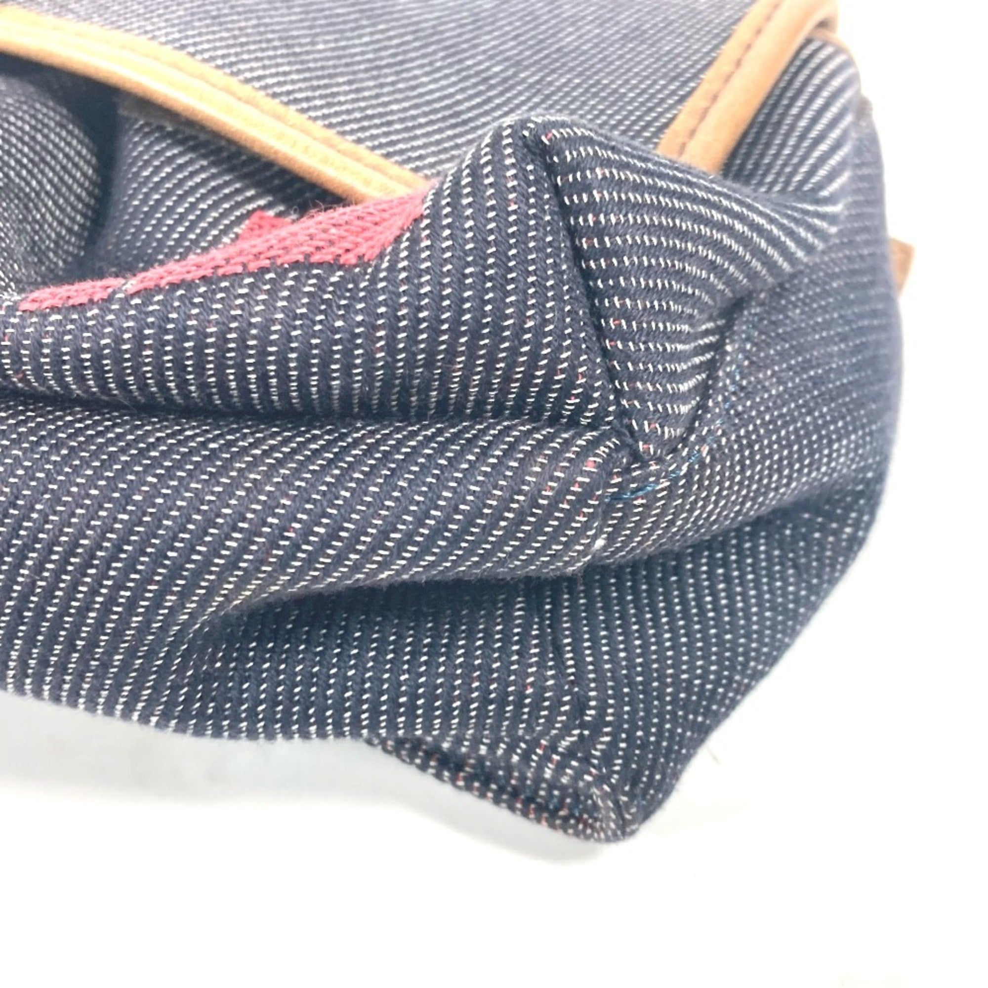 Fendi Blue Multi-Color Leather Canvas Shoulder Bag Sling Bag (Pre-Owned)