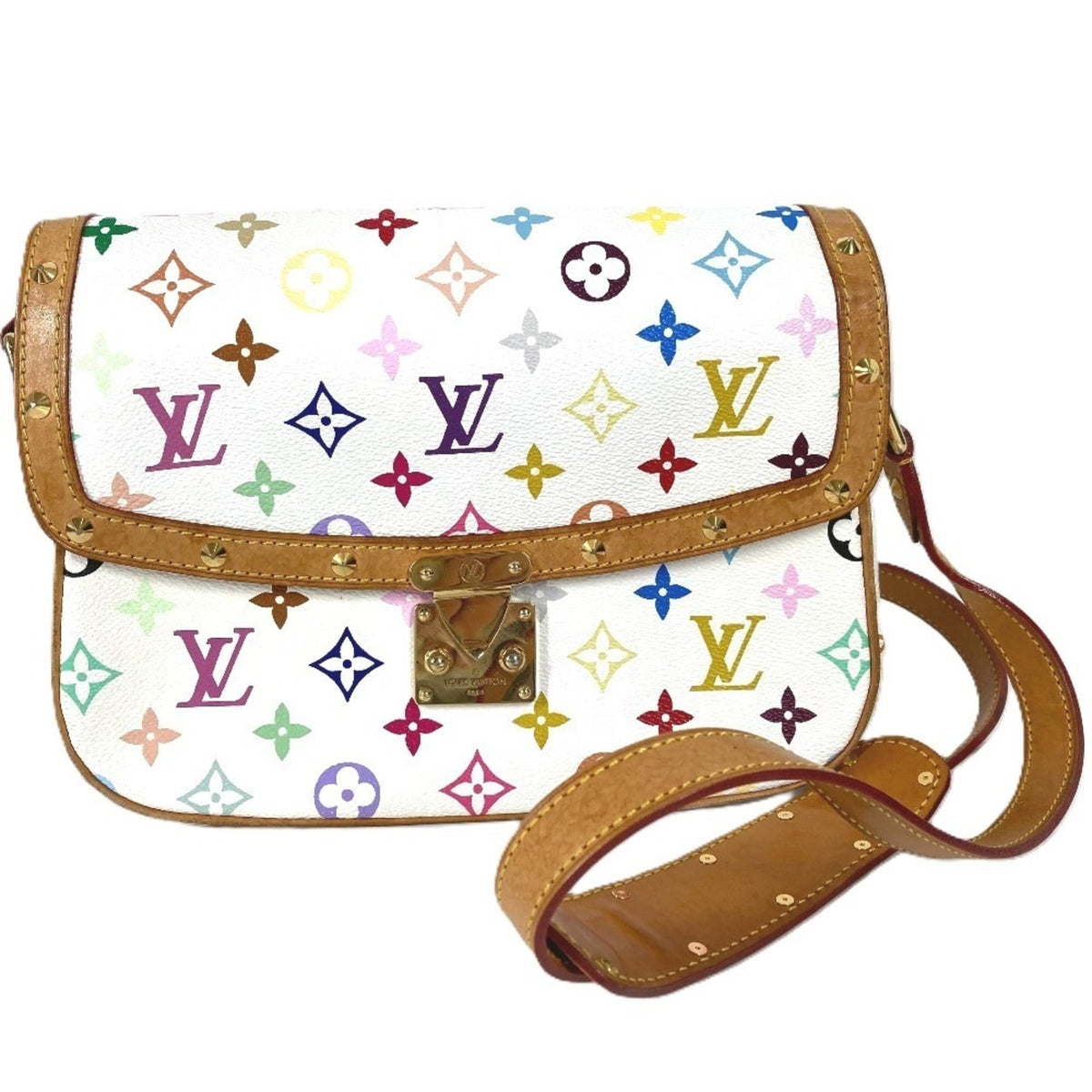 Louis Vuitton Blanc White Monogram Multicolore Pochette Shoulder Bag (Pre-Owned)