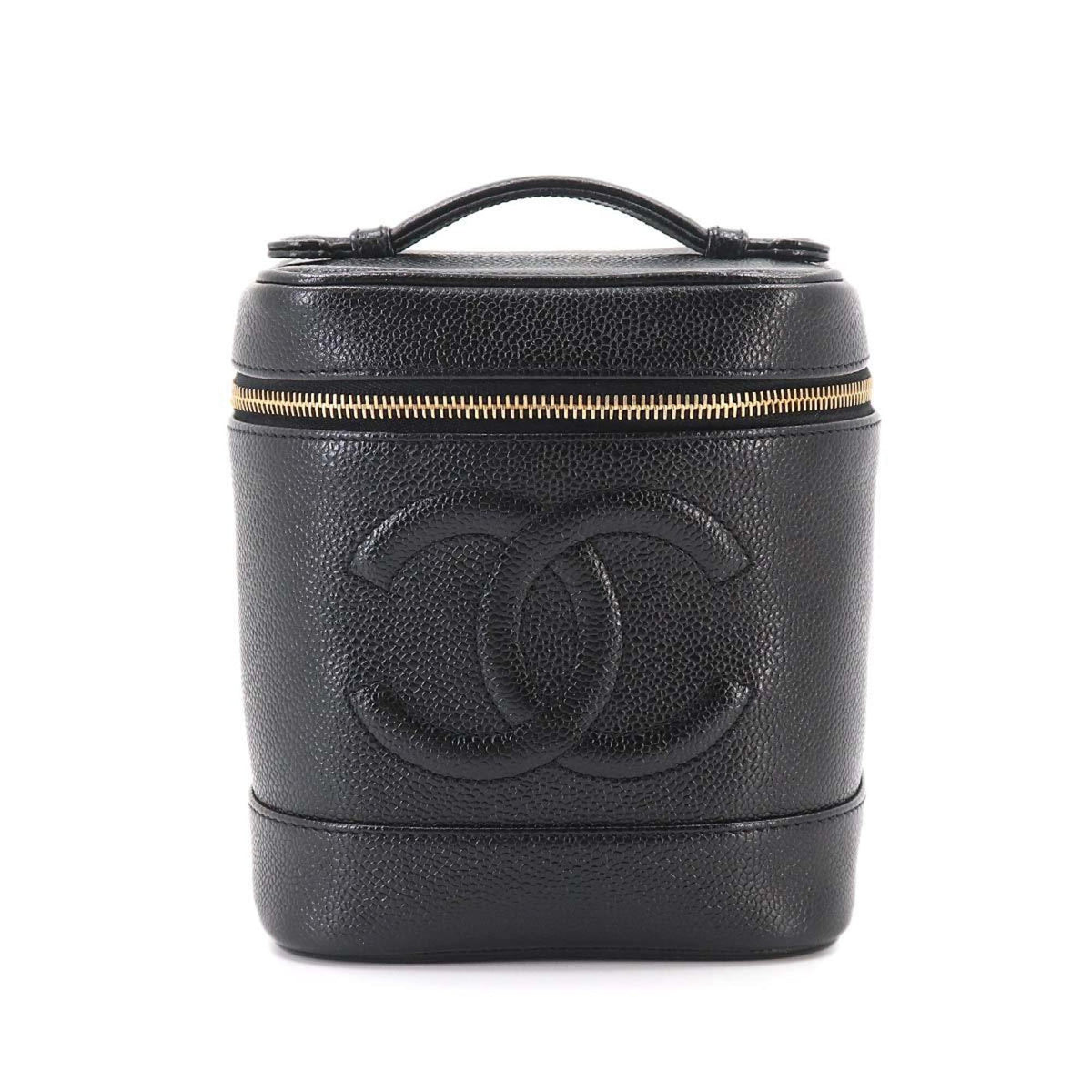 Chanel Black Grained Calfskin Handbag Vanity Bag (Pre-Owned)