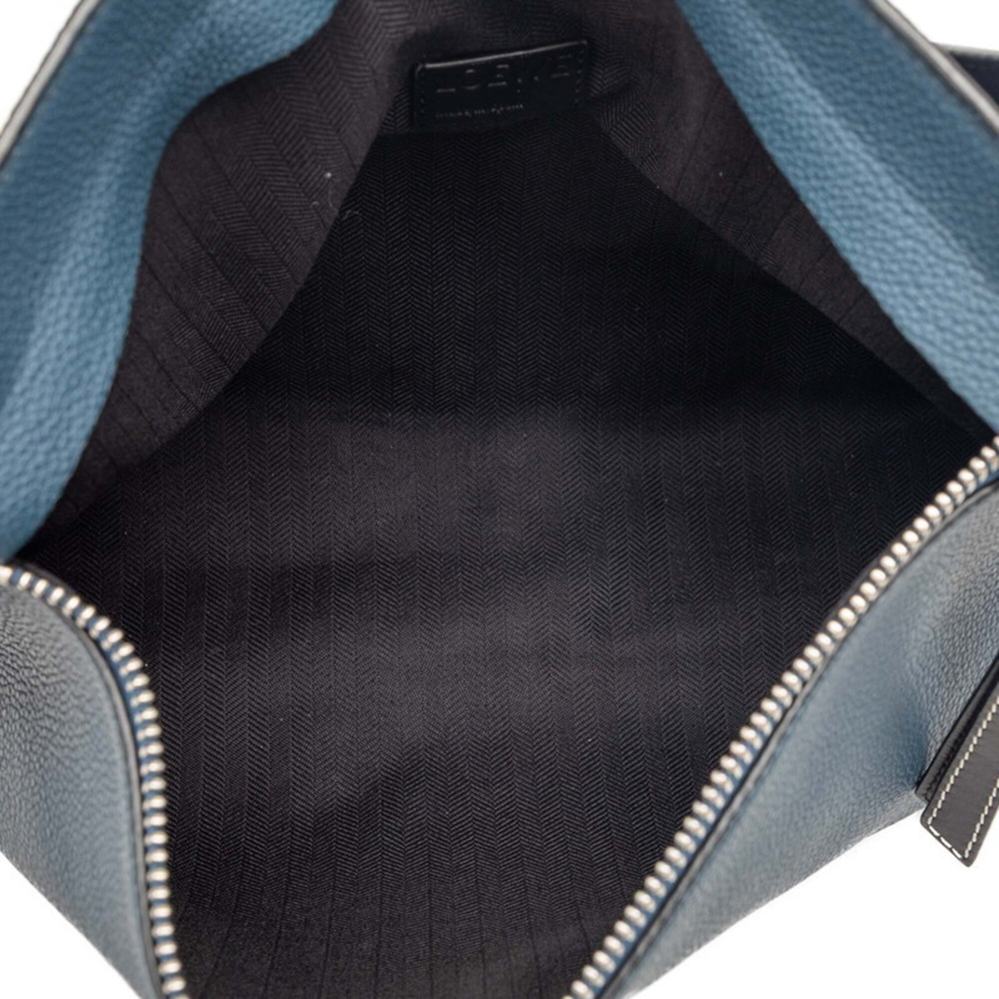 Loewe Navy Leather Messenger Bag Shoulder Bag (Pre-Owned)